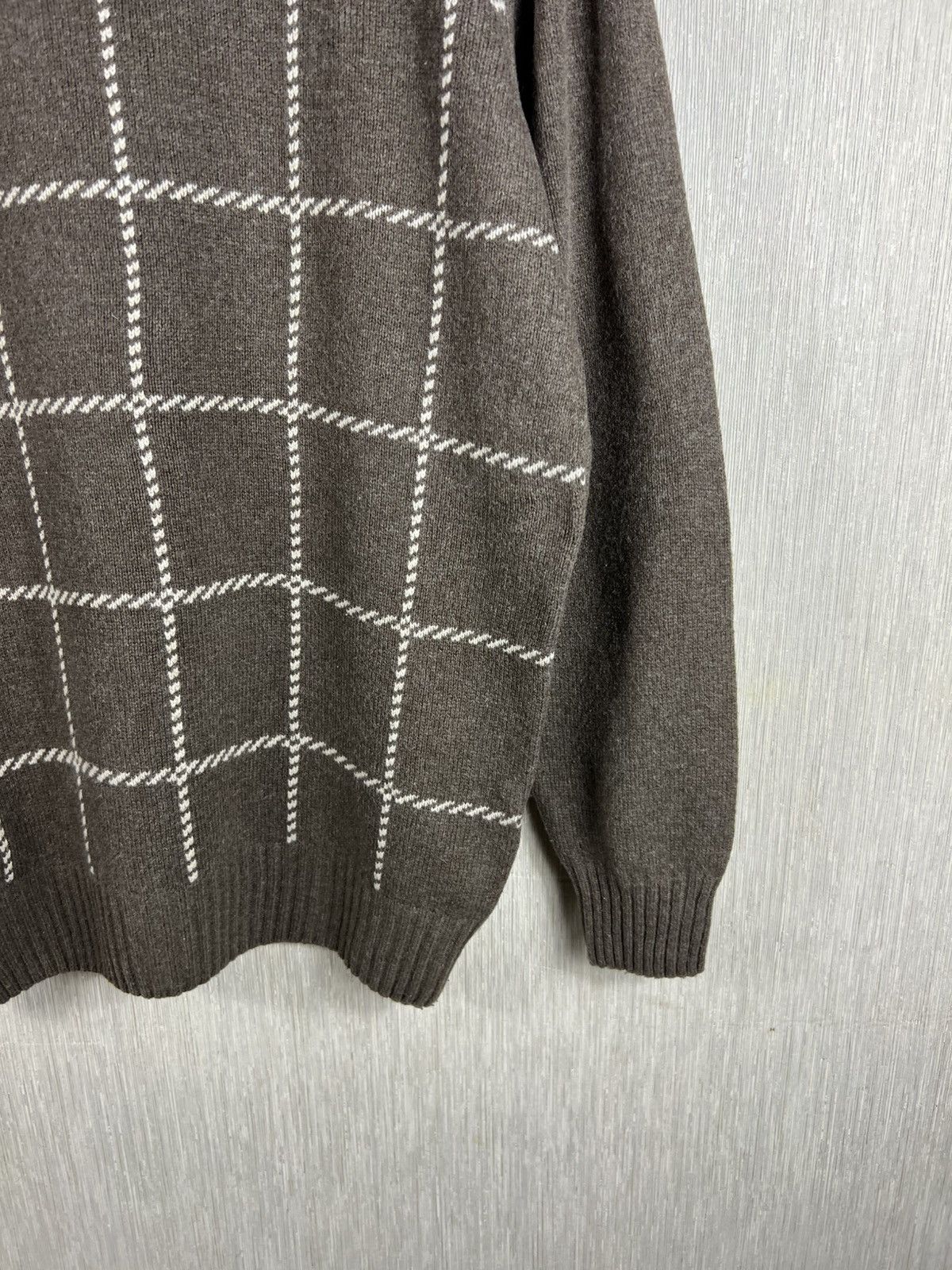 Balmain Vintage 90s Balmain wool checkered knit sweater cord knitted Size US M / EU 48-50 / 2 - 6 Thumbnail