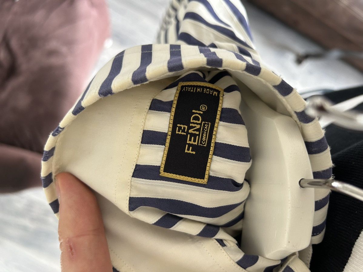 Fendi Vintage Blue White Stripes Shirt Size US M / EU 48-50 / 2 - 4 Thumbnail