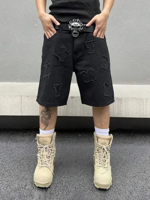 Other Kurihara x Risa Distressed Y2k Shorts Jorts Denim Size US 32 / EU 48 - 6 Thumbnail