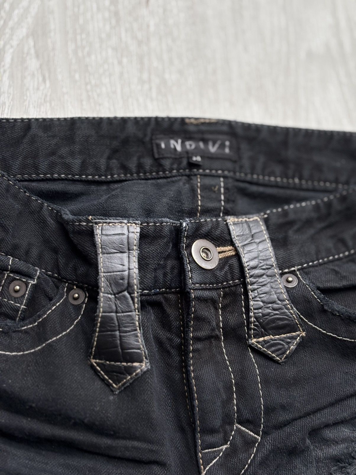 Japanese Brand Indivi lace-up flare jeans Size US 26 / EU 42 - 4 Thumbnail
