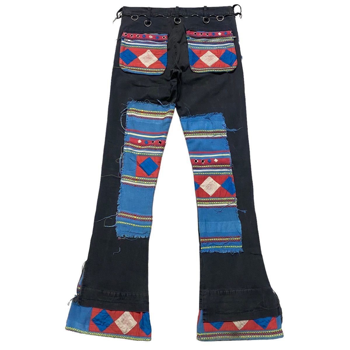 Undercover SS03 Undercover Scab Ethnic Patchwork Flare Pants Size US 29 - 1 Thumbnail