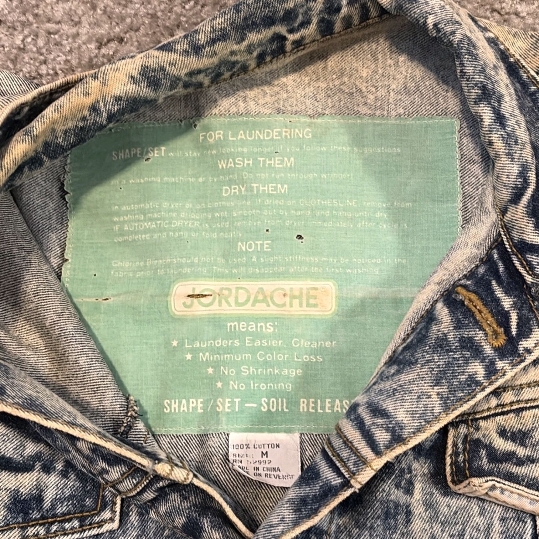 Jordache VINTAGE Jordache Denim Jacket Trench Coat Women M Blue 90s Shirt? Size 32" / US 10 / IT 46 - 6 Thumbnail