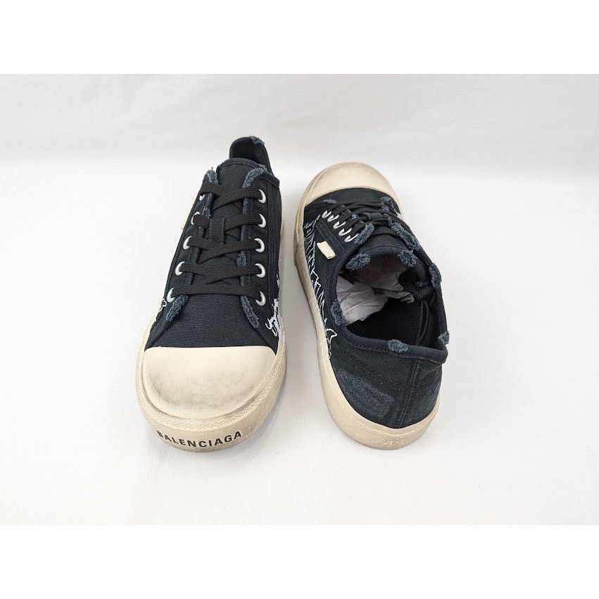 Balenciaga o1rshd1 Q:3 / Paris Low-Top Sneakers in Black/White Size US 10 / EU 43 - 20 Thumbnail