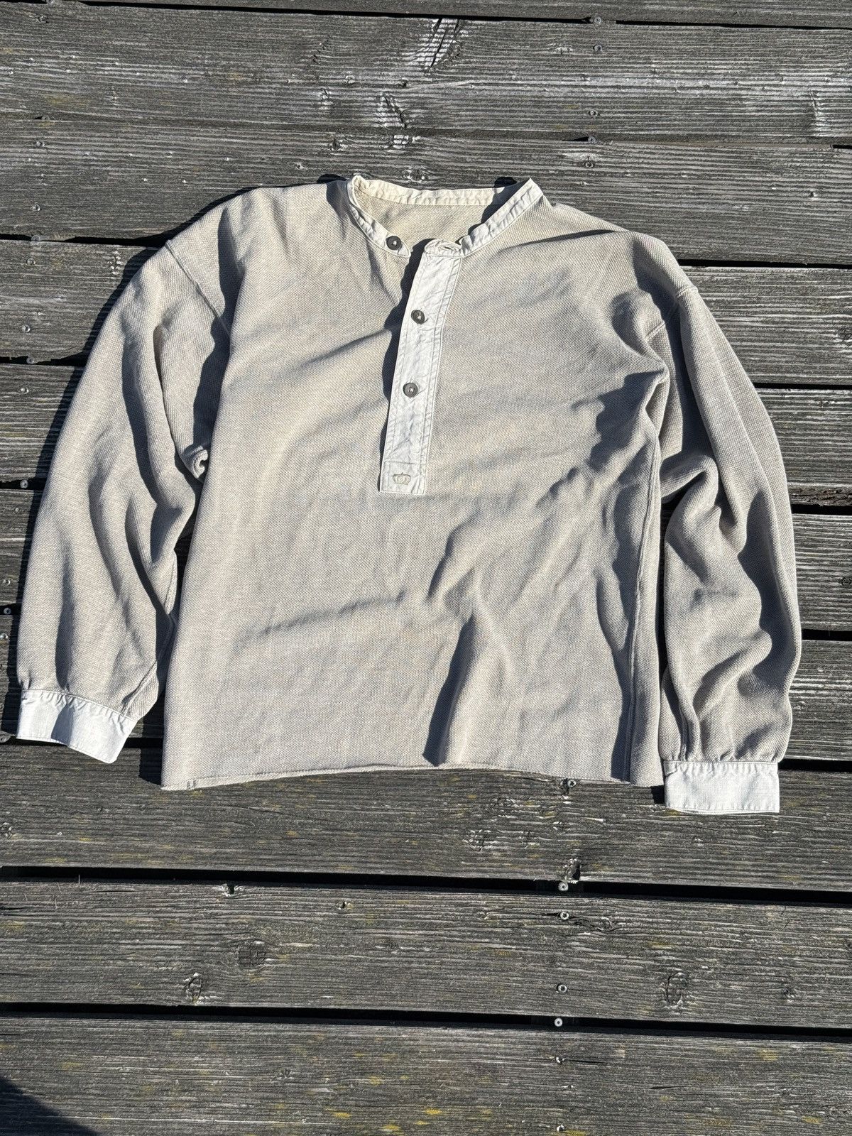 Vintage 1990s Military Henley Beige Size US M / EU 48-50 / 2 - 1 Thumbnail