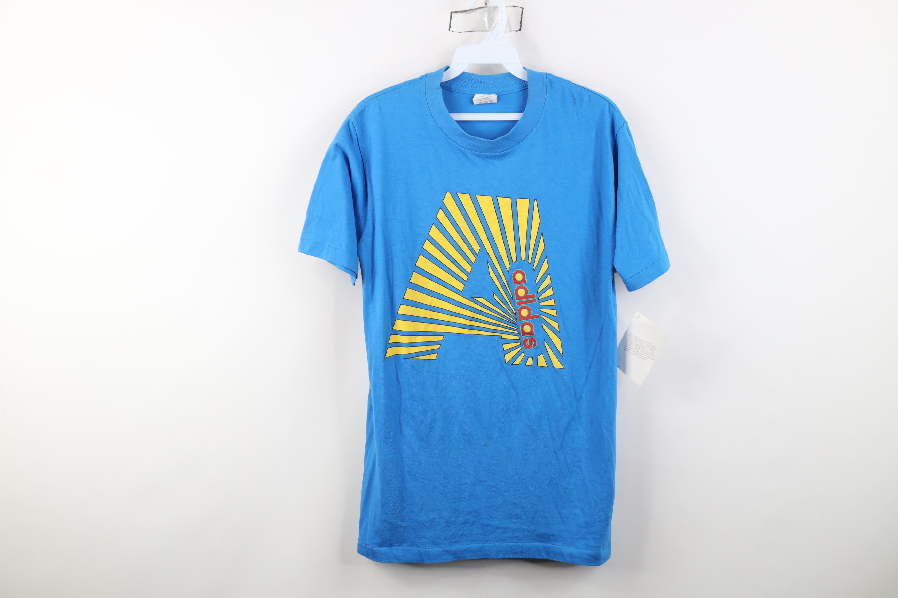 Adidas Deadstock Vintage 80s Adidas Olympics Sunburst T-Shirt USA Size US M / EU 48-50 / 2 - 1 Thumbnail