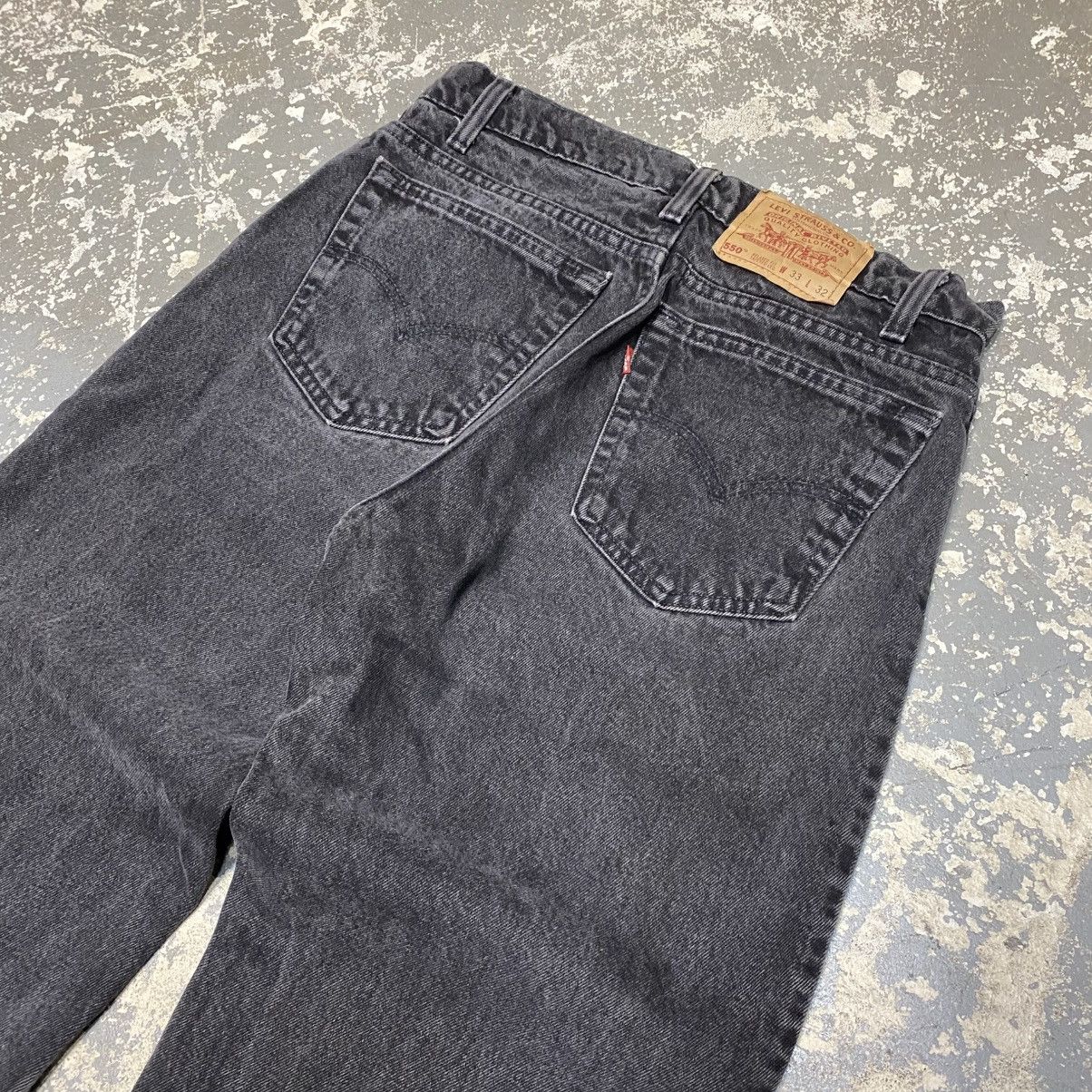 Levi's × Vintage Vintage Levi’s 550 Relaxed Fit Black Denim Jeans USA 90s Size US 31 - 10 Thumbnail