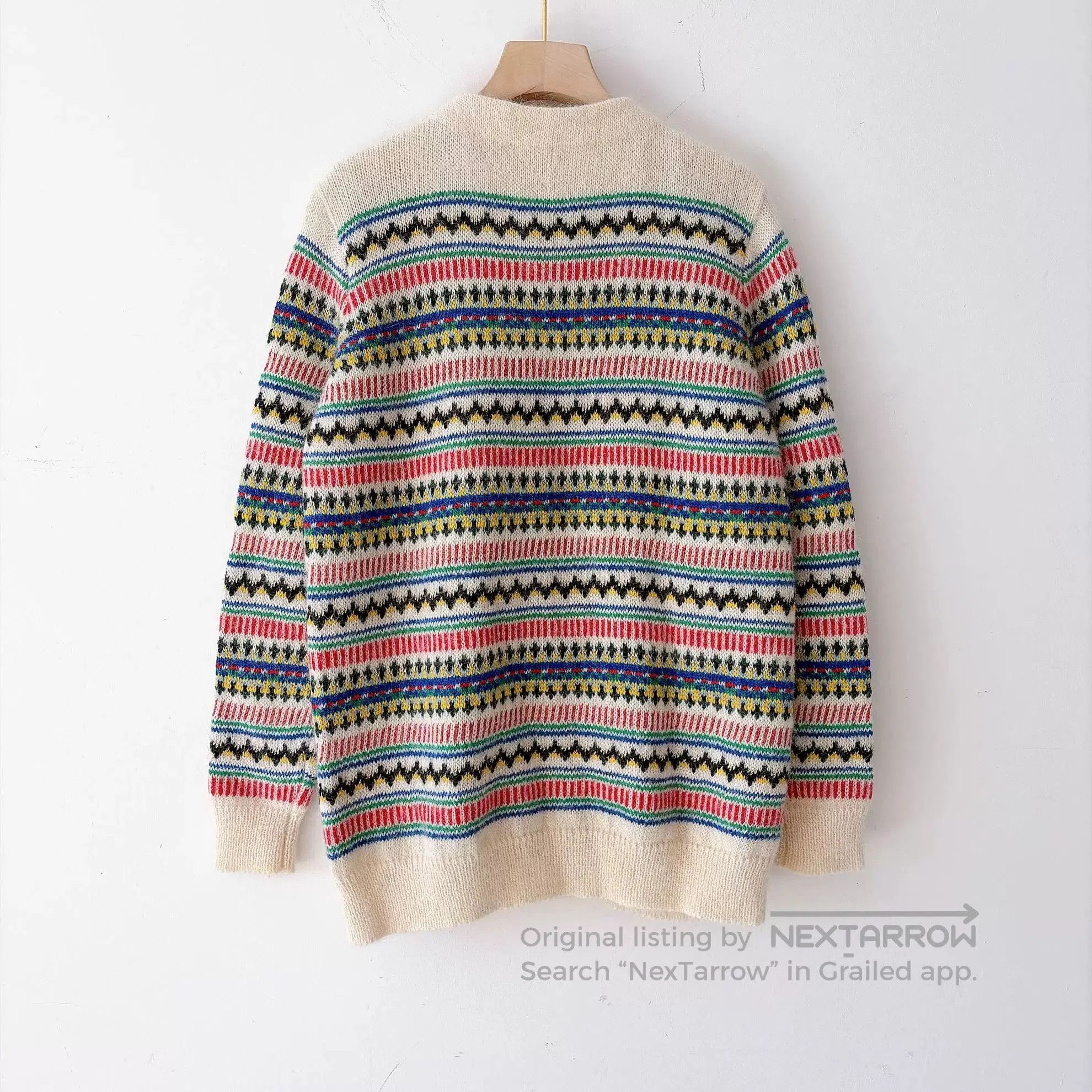 Saint Laurent Paris Saint Laurent Cream Striped Cardigan. Size M / US 6-8 / IT 42-44 - 2 Thumbnail