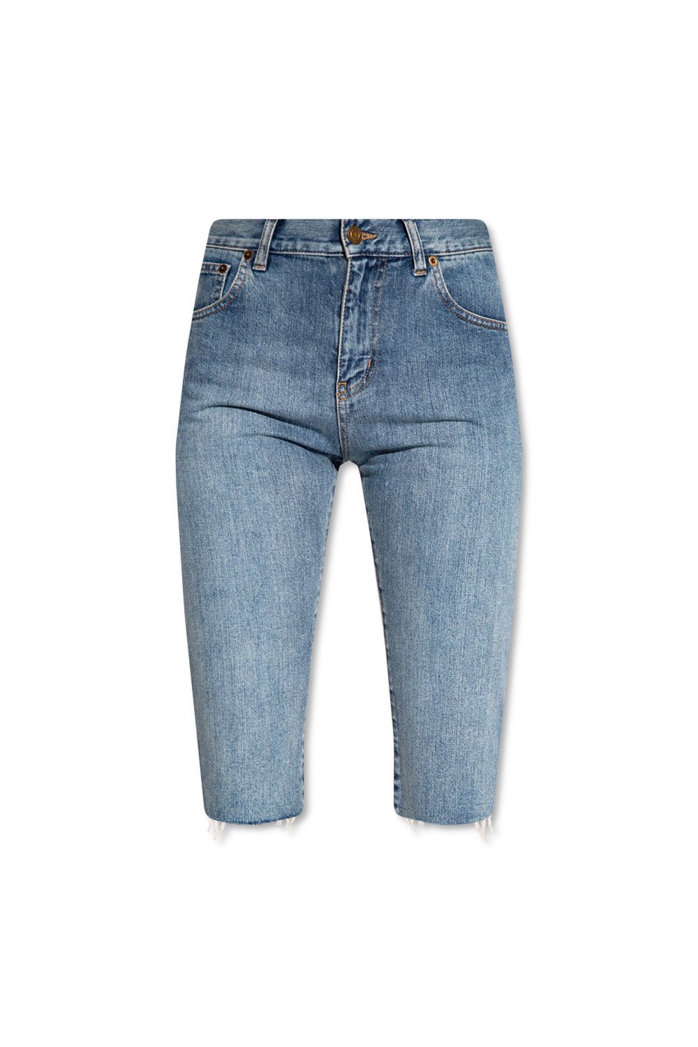 Saint Laurent Paris o1s1wg110924 Long Bermuda Shorts Deep Denim in Marine Blue Size 28" / US 6 / IT 42 - 1 Thumbnail