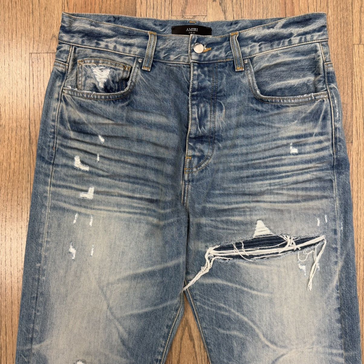Amiri Amiri Pleated Denim Straight MX1 Jean Honeycomb Indigo Size US 30 / EU 46 - 3 Thumbnail