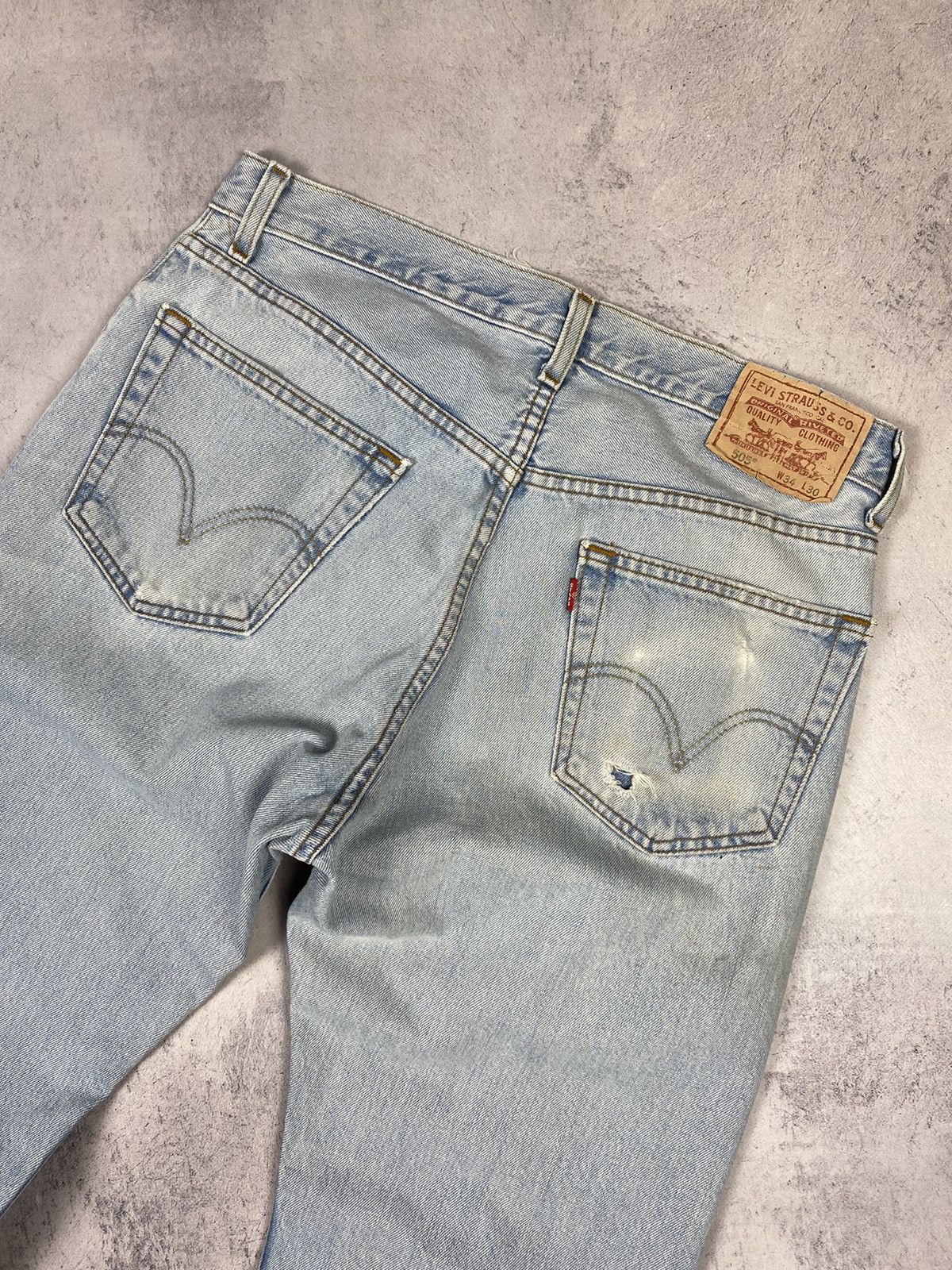 Levi's × Vintage Vintage Levis 505 Regular Fit Dissected Blue Denim Jeans Size US 34 / EU 50 - 2 Thumbnail