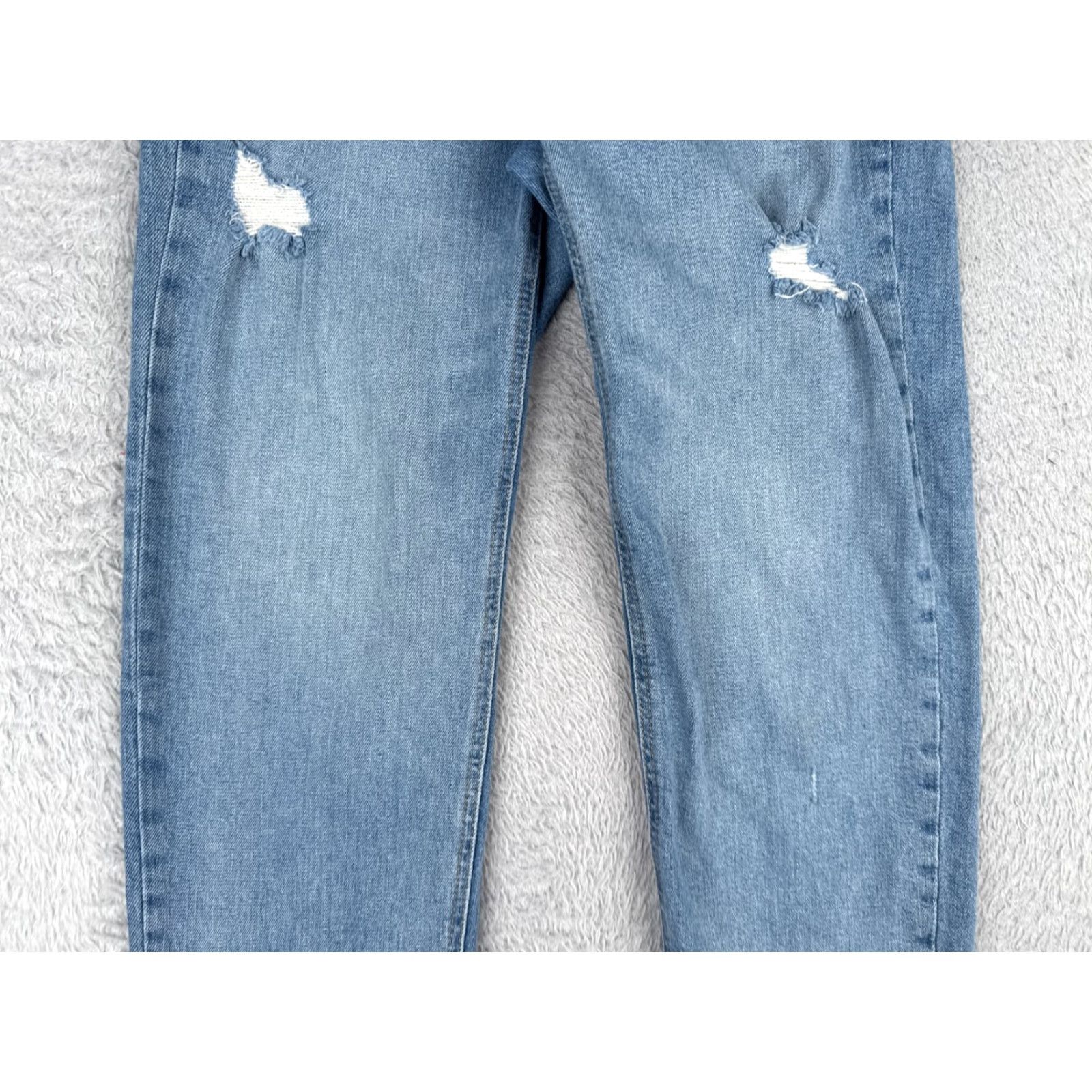 Old Navy VINTAGE: Old Navy Jeans Women 4 Blue Denim Distressed Straight Leg High Rise Cotton 25x28 Size 27" / US 4 / IT 40 - 3 Thumbnail