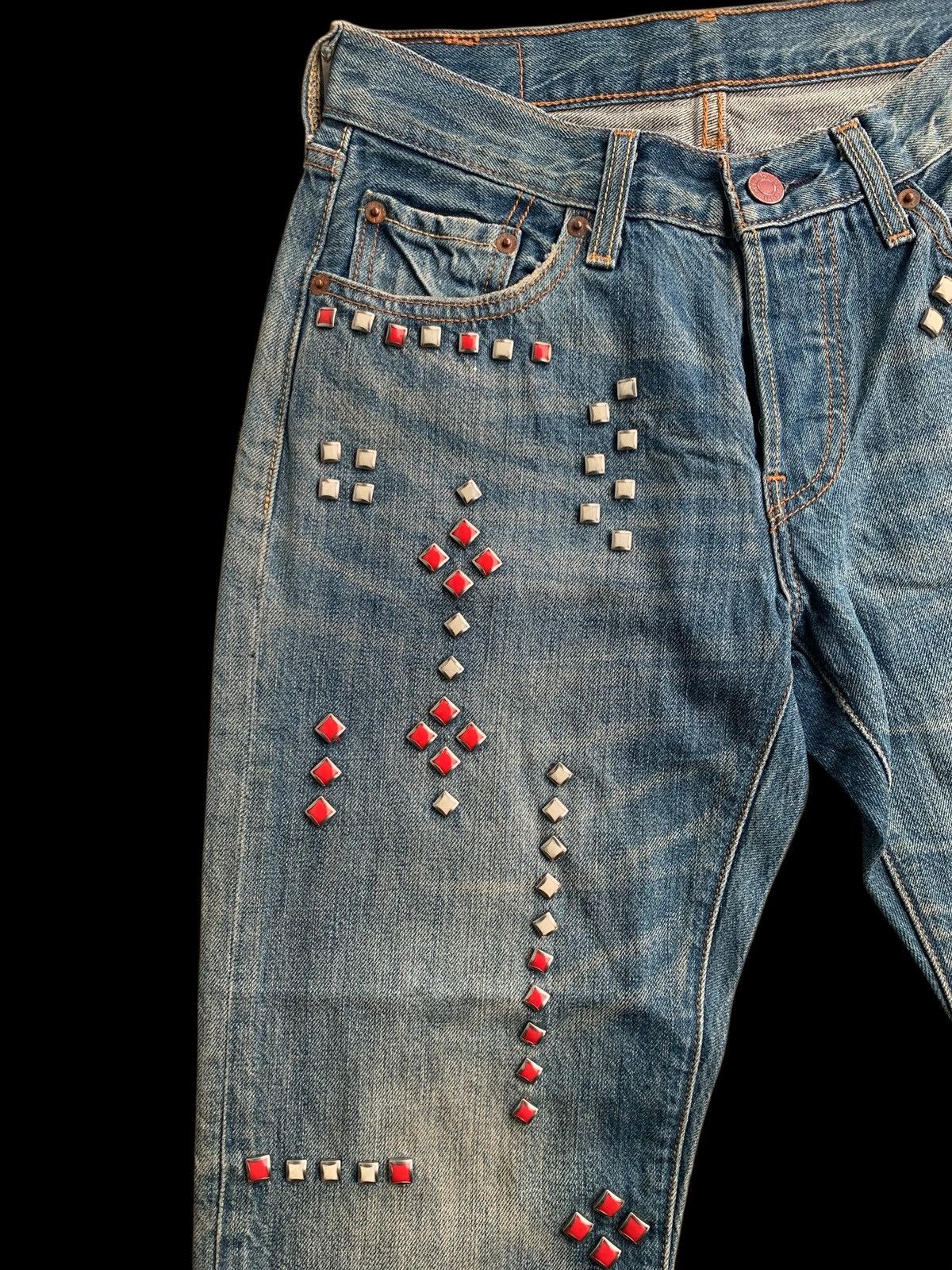 Japanese Brand × Levi's × Vintage Vintage Levi's 501 Custom Studded Jeans👖 Size 28" / US 6 / IT 42 - 2 Thumbnail