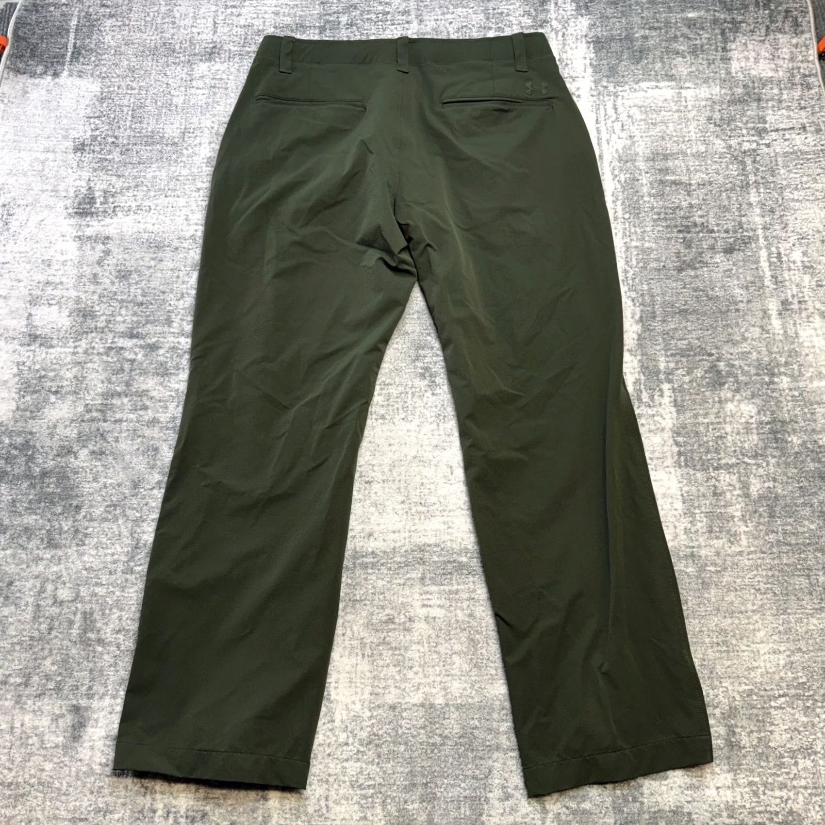 Under Armour Under Armour Pants Mens 36x32 Green Nylon Polyester Spandex Straight Front Pockets Chino Travel Performance Size US 36 / EU 52 - 7 Thumbnail