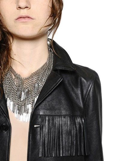 Saint Laurent Paris L12 Curtis Fringe Leather Jacket. Size euro 48 Size M / US 6-8 / IT 42-44 - 3 Thumbnail