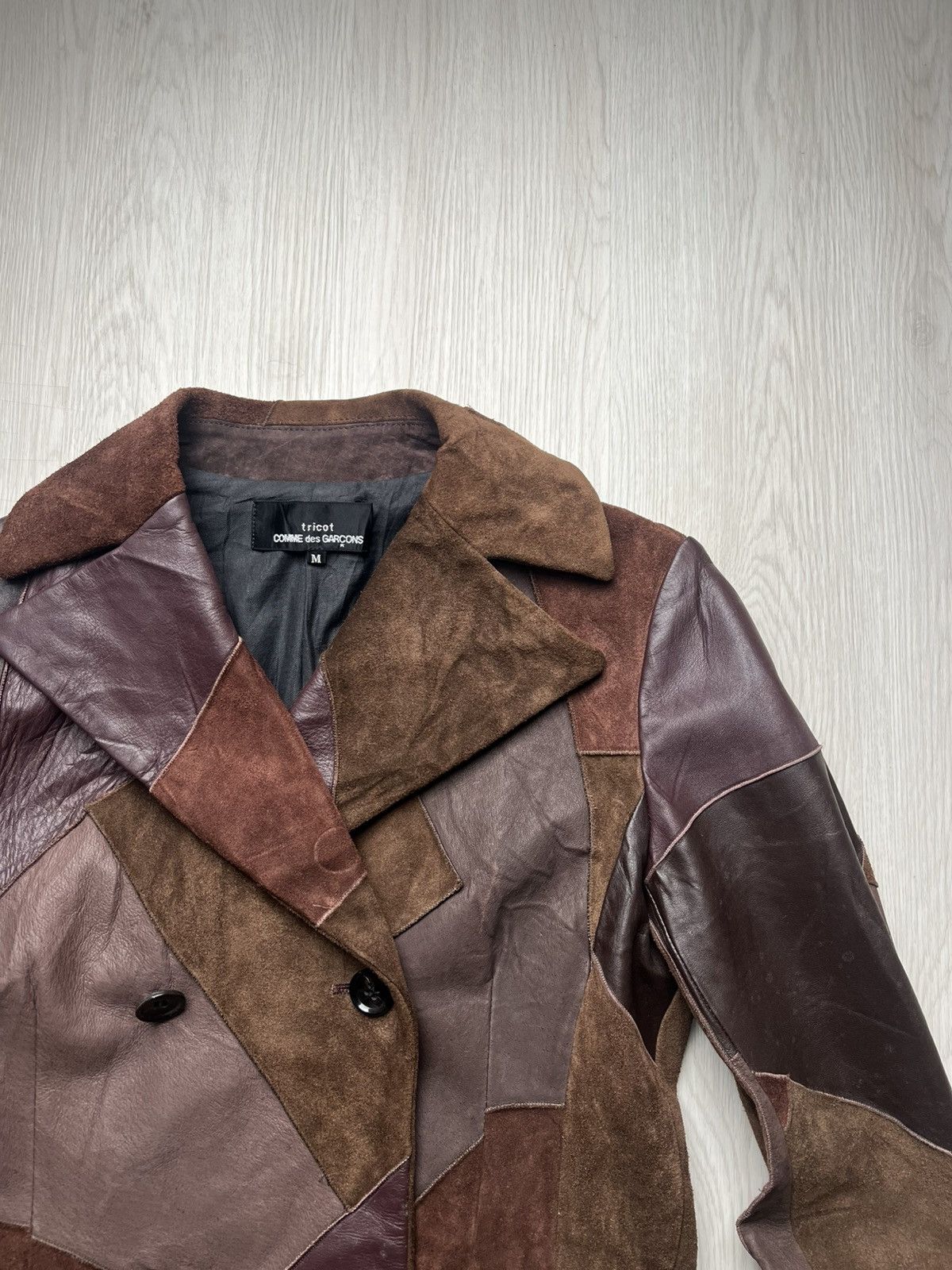 Tricot Comme des Garcons Fall 2002 Tricot Comme Des Garcons Patchwork Leather Jacket Size M / US 6-8 / IT 42-44 - 5 Thumbnail