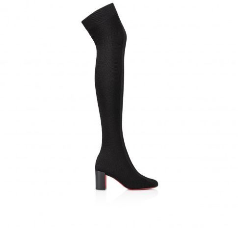 Christian Louboutin o1s1wg110225 Thightboots Mesh And Calf Leather in Black Size US 10 / IT 40 - 2 Thumbnail