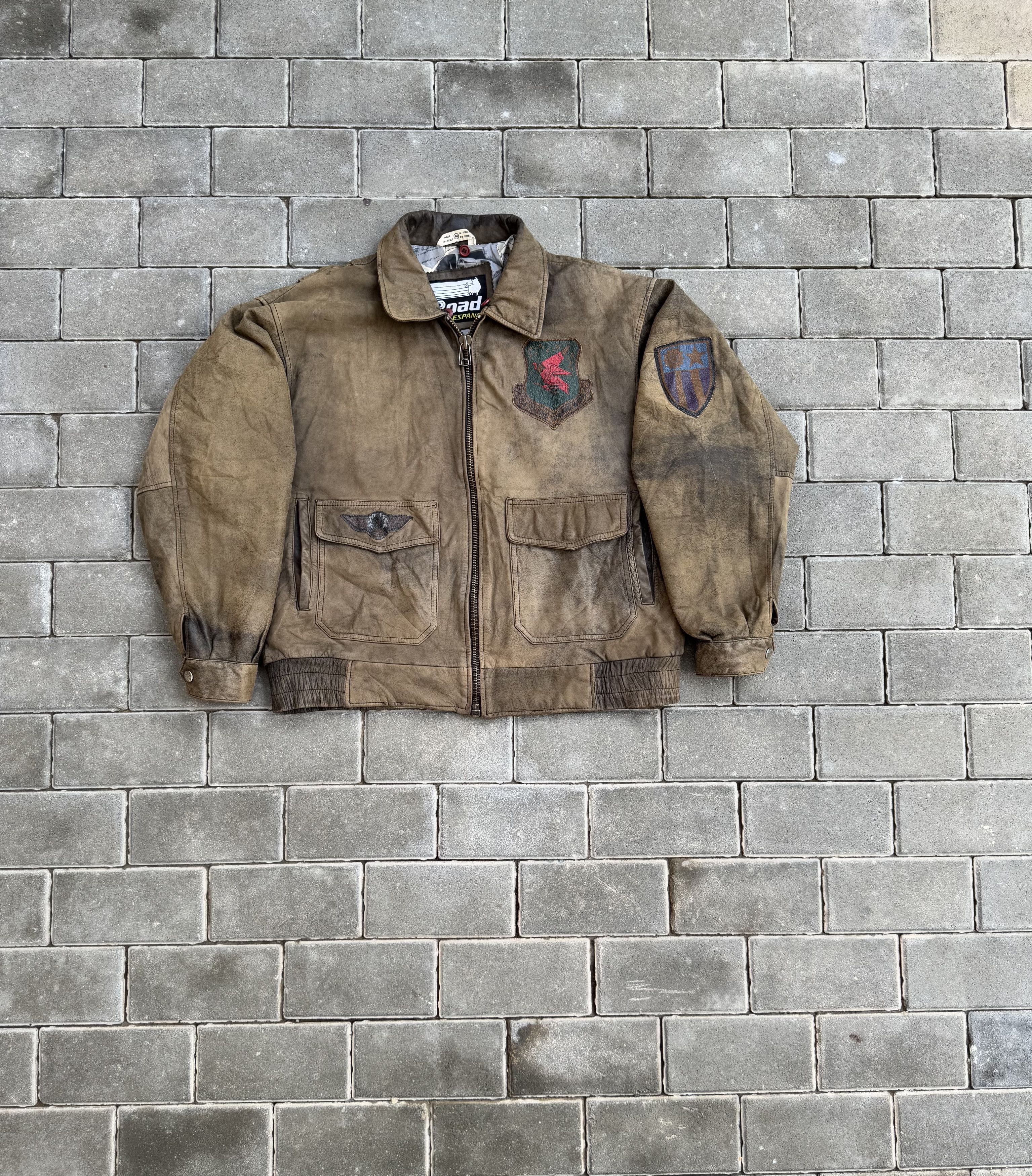 Vintage A2 Pilot's Brown Leather Jacket Flying Tigers 1941