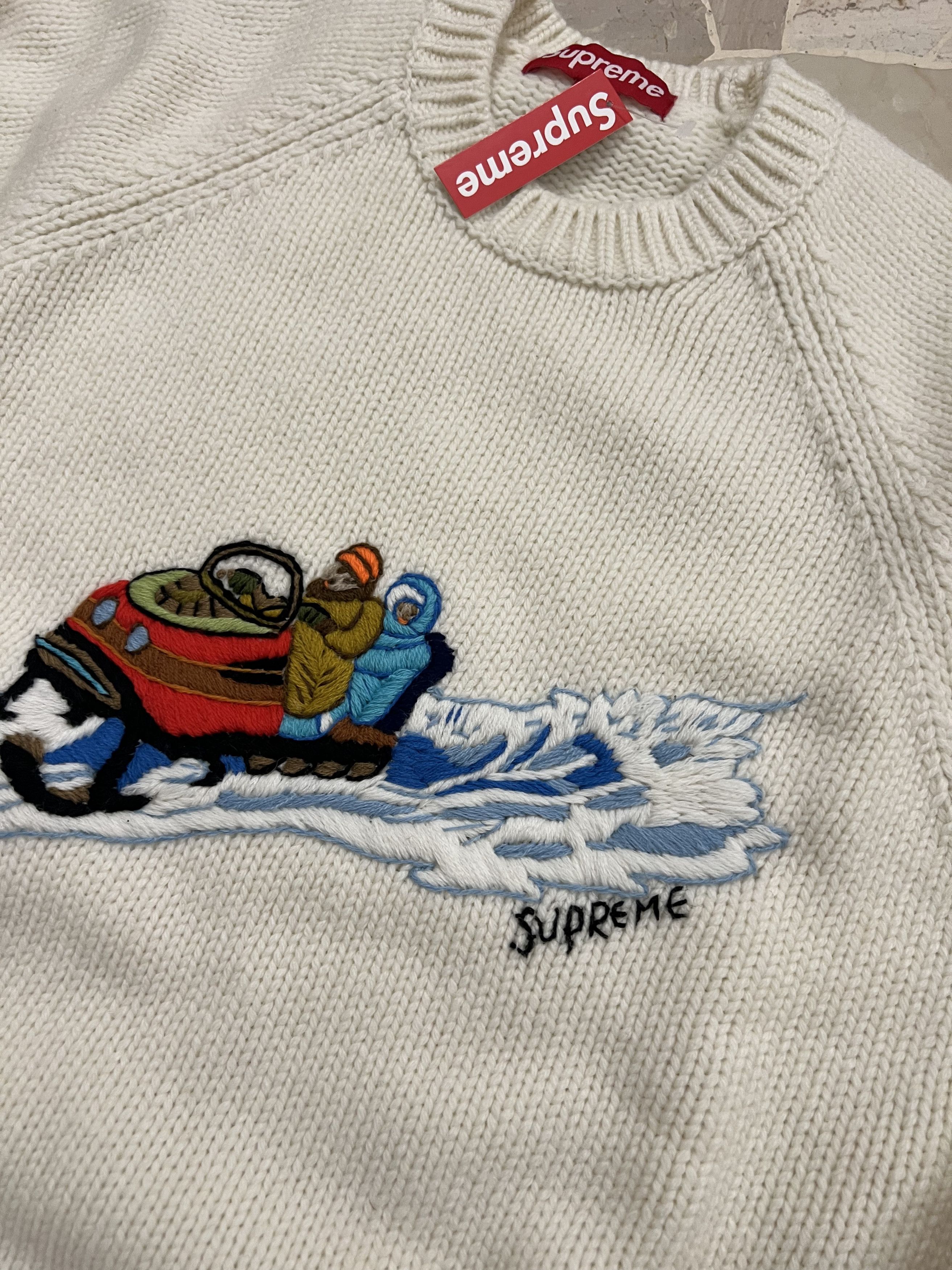 Supreme Supreme Snowmobile Sweater crewneck cross knit wear xmas Size US L / EU 52-54 / 3 - 6 Thumbnail