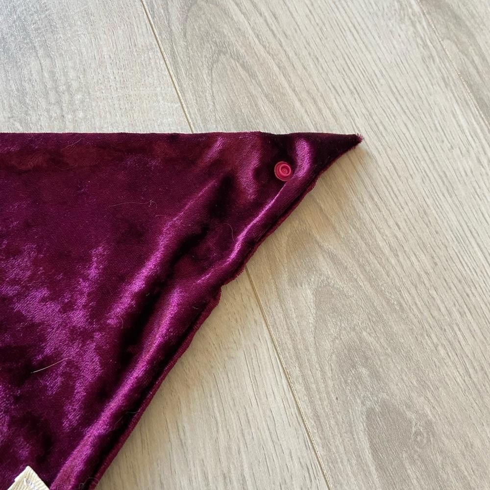 Designer Paw Heaven Co Burgundy Velvet Dog Bandana Size ONE SIZE - 3 Thumbnail