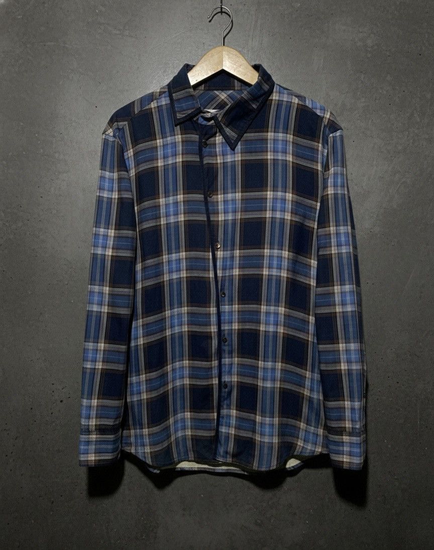 Solid Homme Solid Homme x Wooyoungmi asymmetrical blue check shirt Size US M / EU 48-50 / 2 - 1 Thumbnail