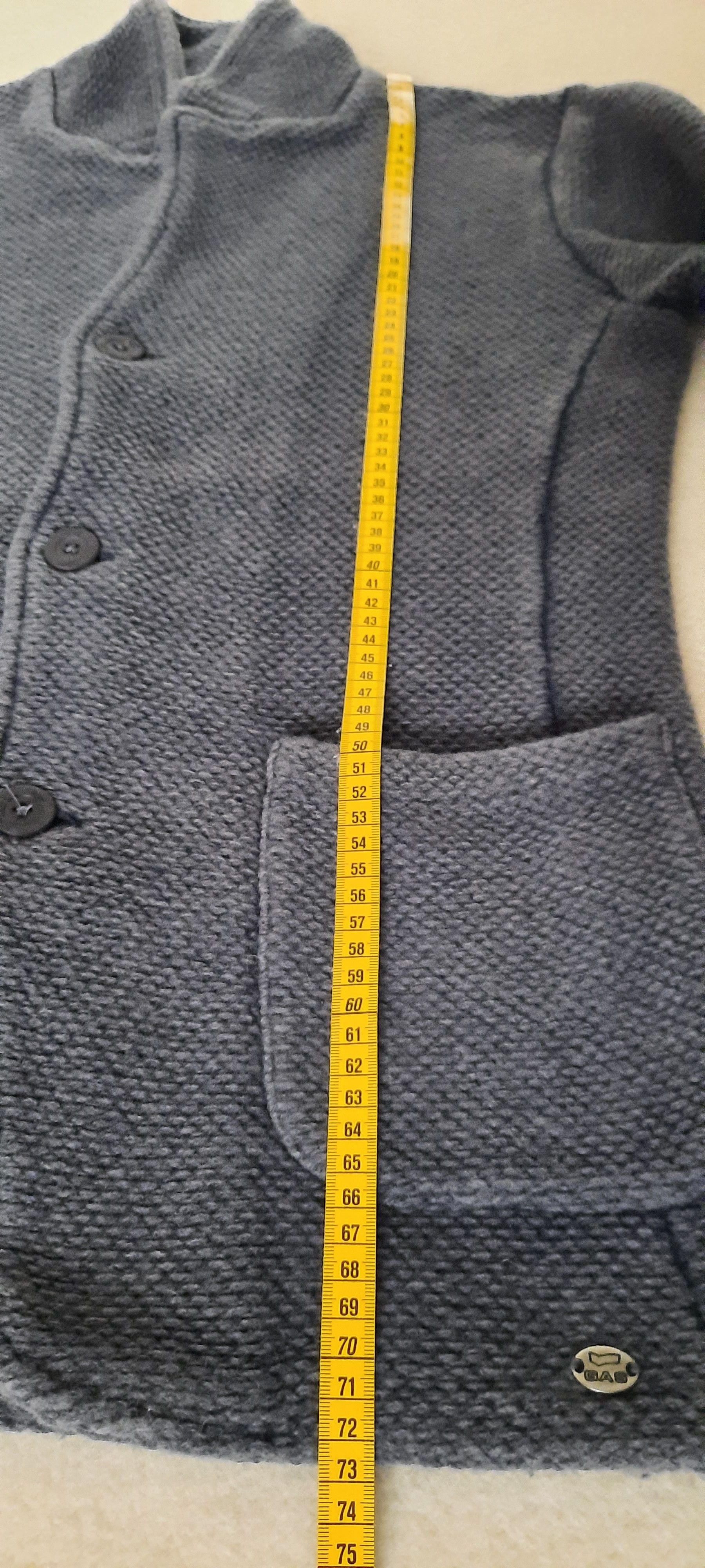 GAS GAS Men's Cardigan Wool Jacket Blue 48 Size US M / EU 48-50 / 2 - 18 Thumbnail