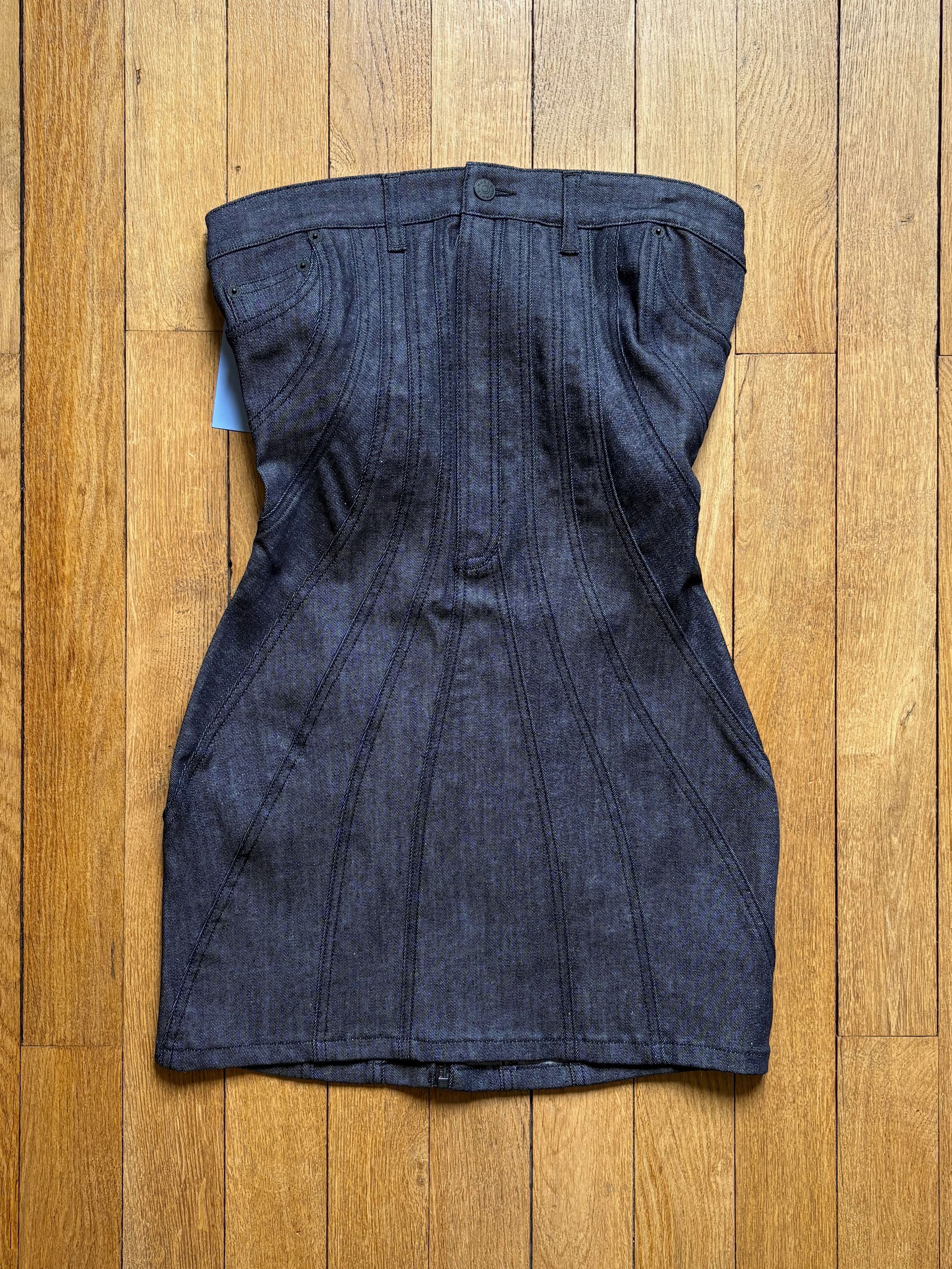 Mugler Mugler Spiral Bustier mini denim dress Size M / US 6-8 / IT 42-44 - 1 Thumbnail