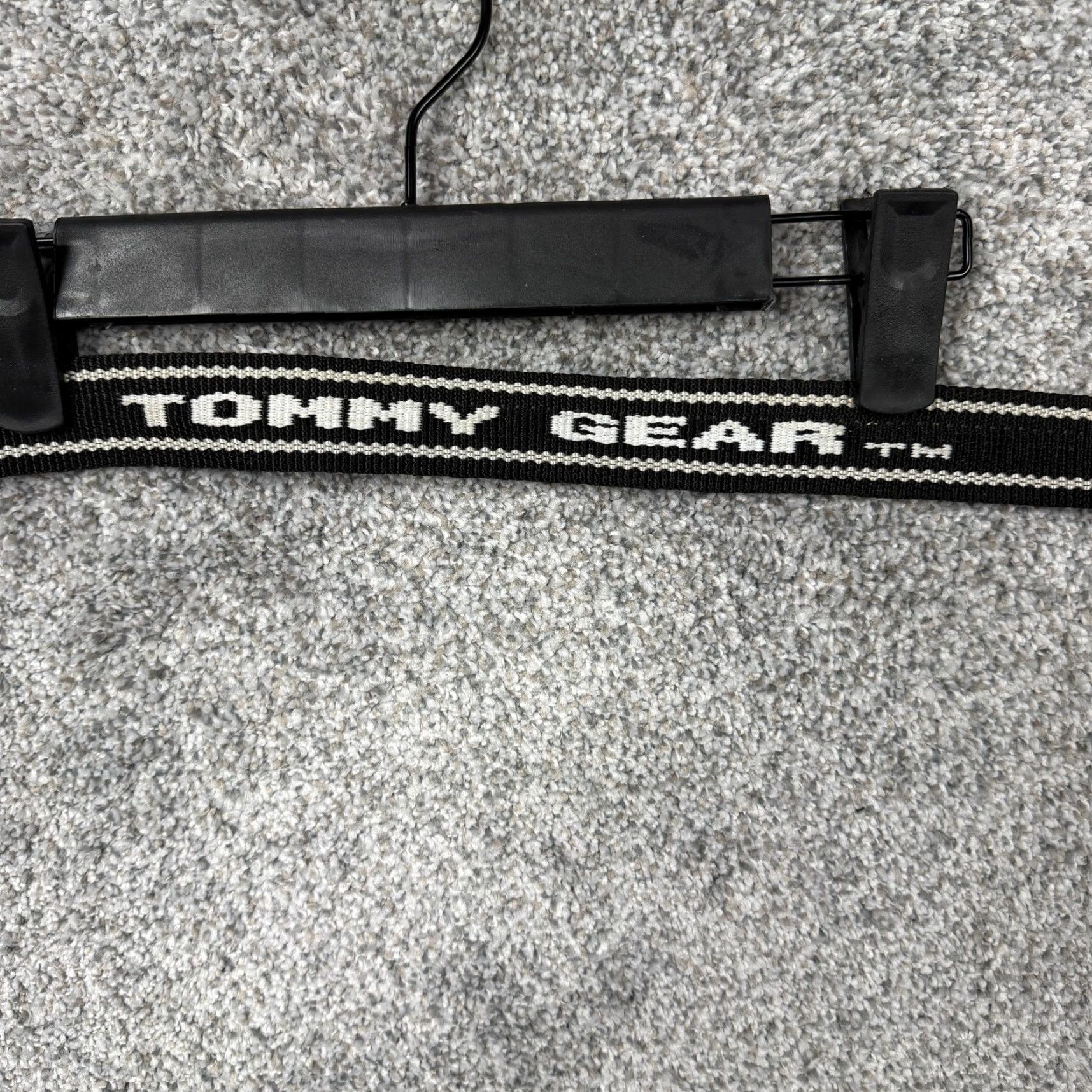 Logo 7 VINTAGE Tommy Gear Belt Mens 41.5 in Black White Logo Webbing Streetwear 90s Retro Size 40 - 4 Thumbnail