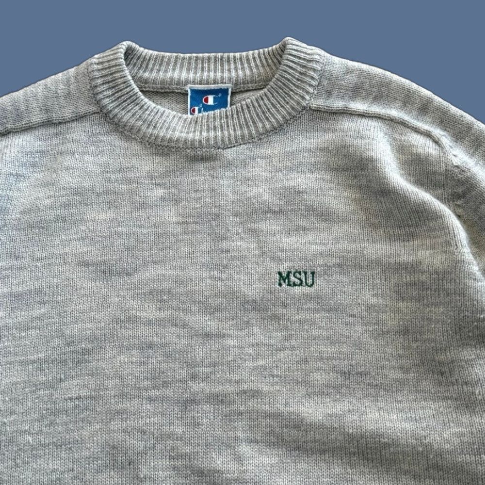 Champion VINTAGE Michigan State University Champion Pullover Knit Sweater Shirt/Top? Size US L / EU 52-54 / 3 - 1 Thumbnail