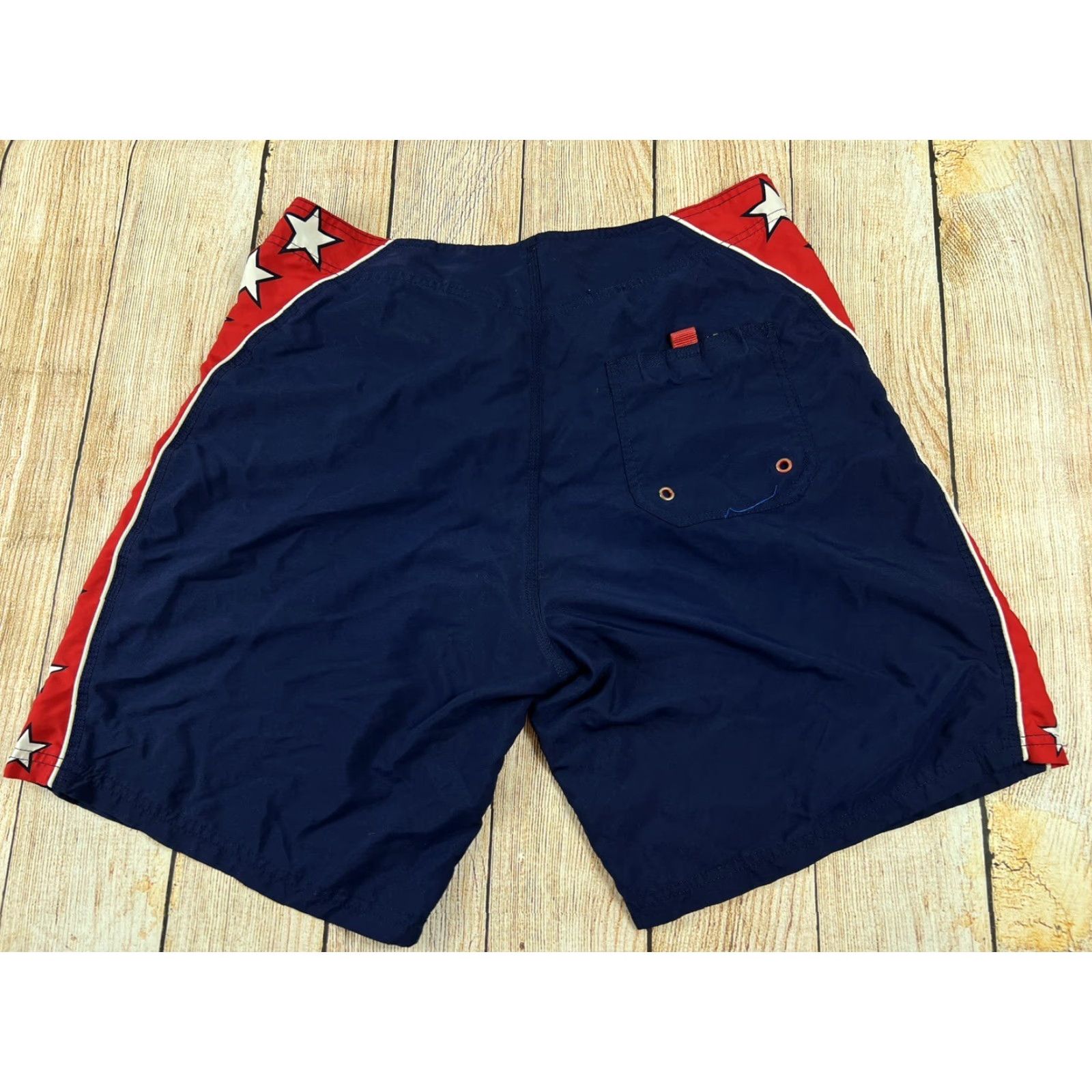 Vintage VINTAGE Giant Swim Trunks Board Shorts Mens 36 Blue Stars-Pattern Blue Coast Surfing Size US 36 / EU 52 - 2 Thumbnail