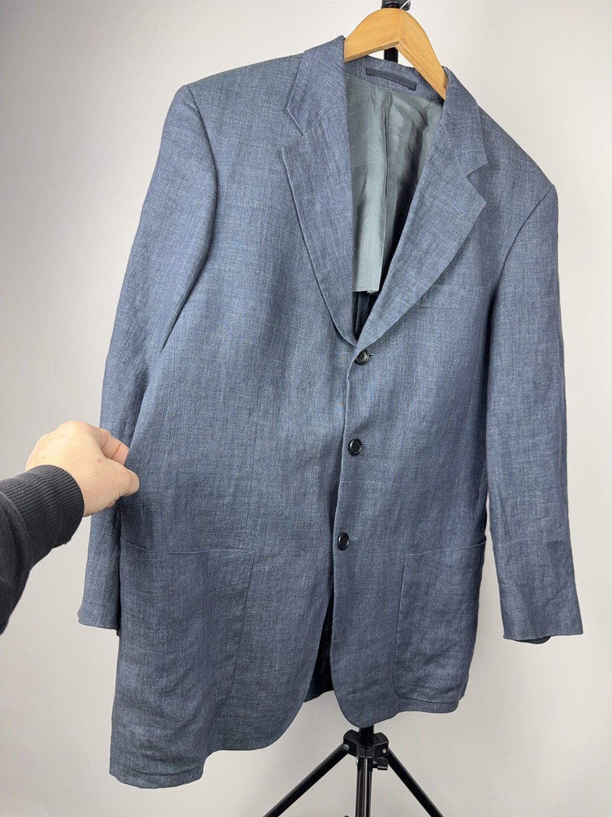 Hugo Boss Luxury Boss Hugo Boss Linen Blazer Maputo Blue 3 Button EU50 Size 40R - 5 Thumbnail