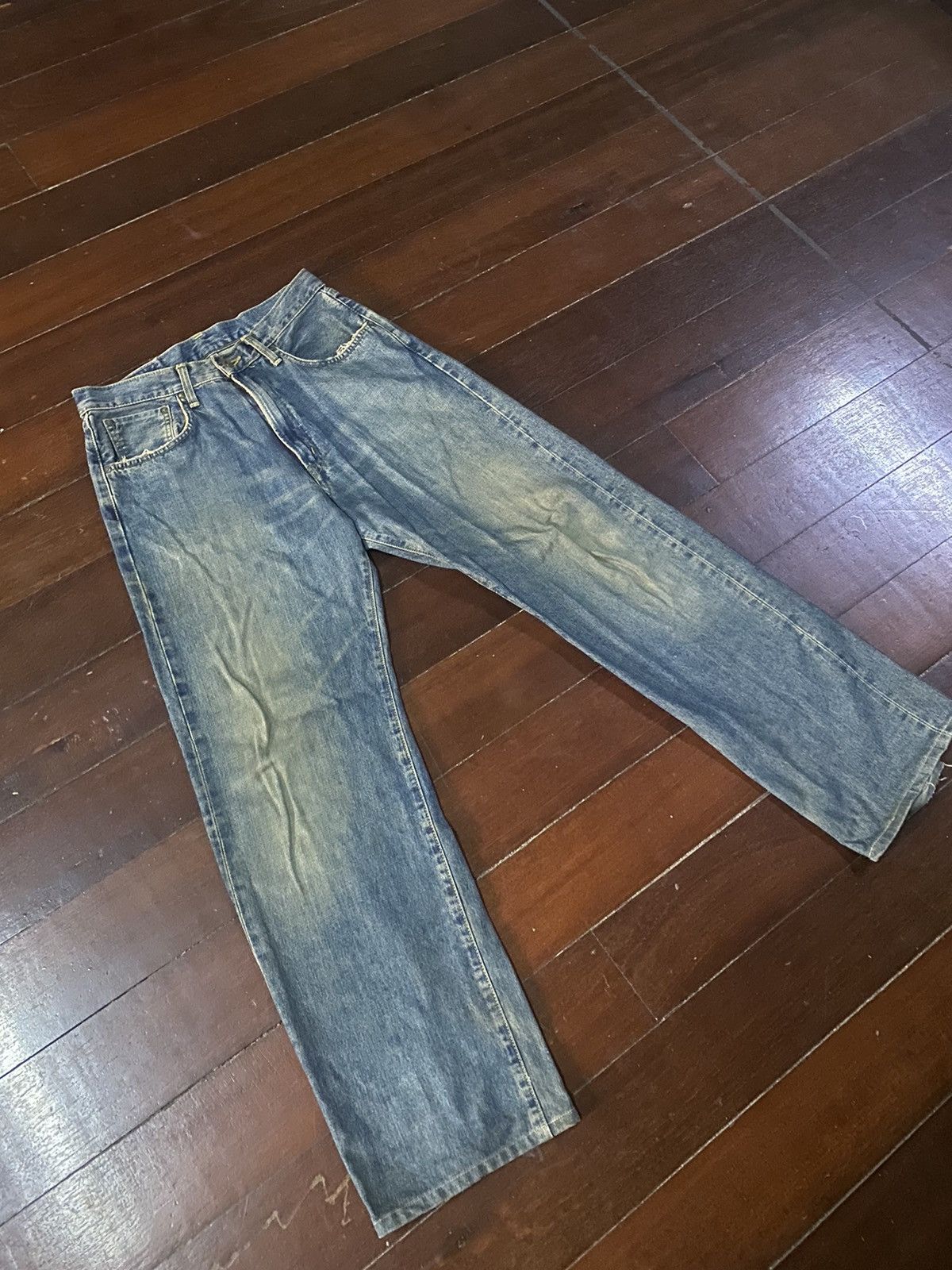 Edwin Fire vtg EDWIN 505 type wide leg selvedge great faded Size US 32 / EU 48 - 2 Thumbnail