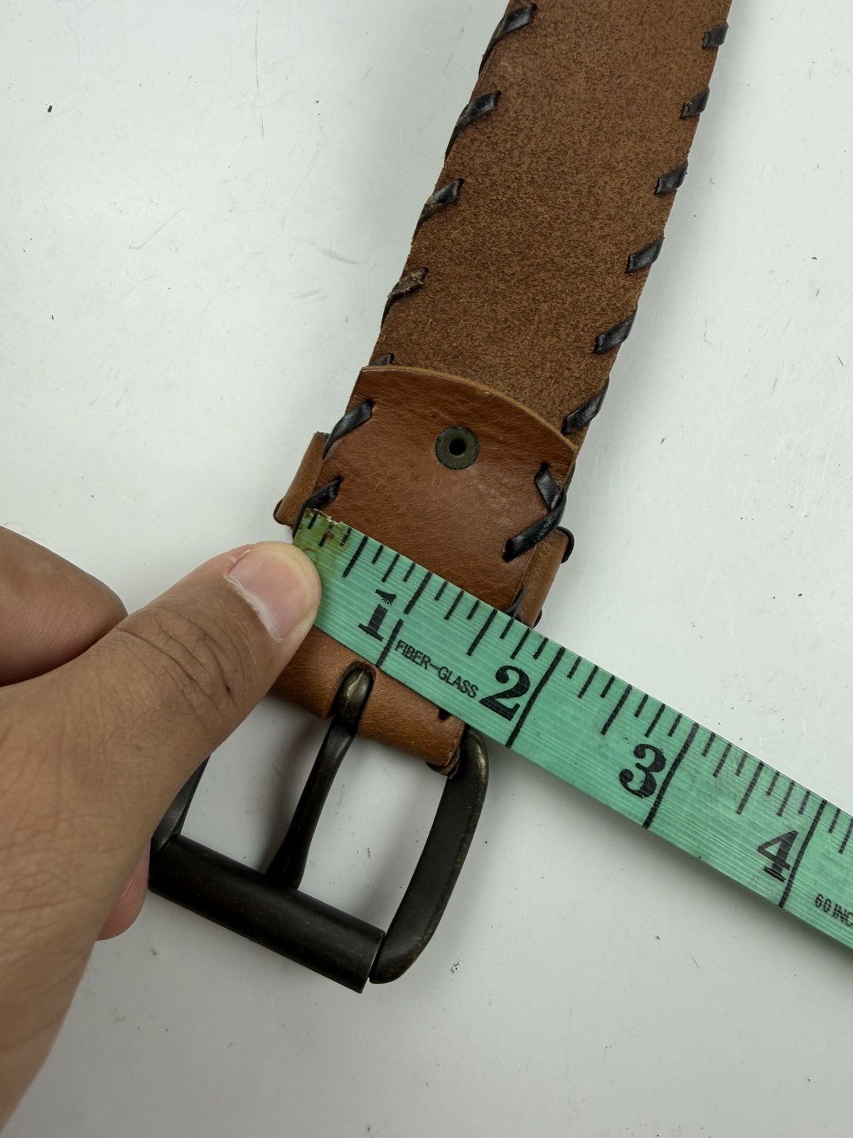 Japanese Brand rare design genuine leather belt tc50 Size 32 - 7 Thumbnail