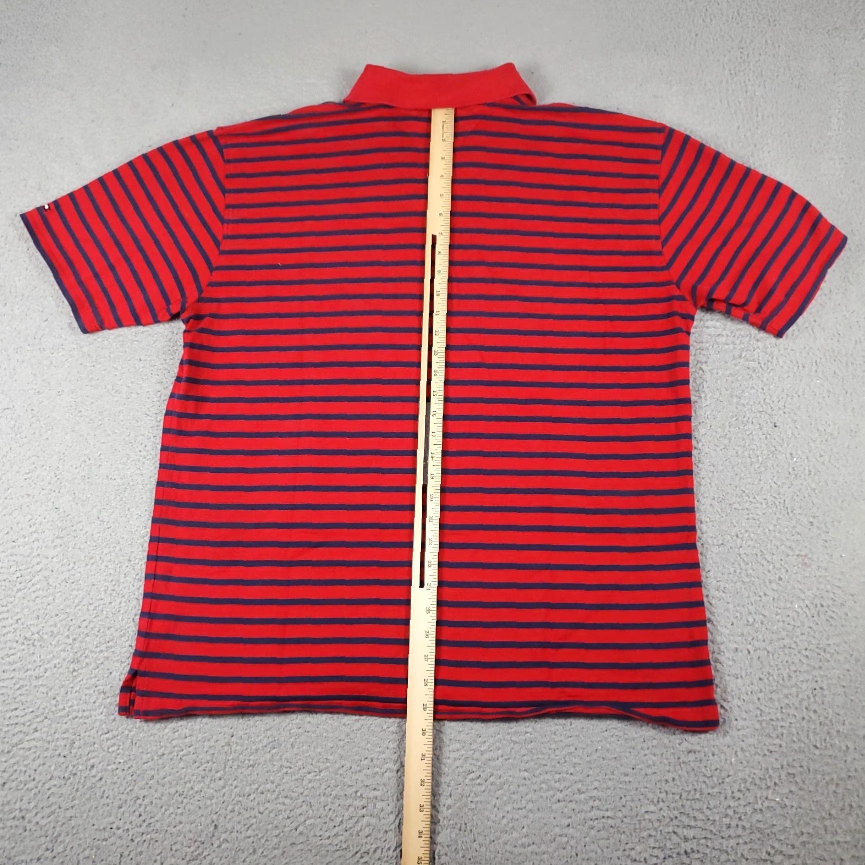 Tommy Hilfiger Tommy Hilfiger Polo Shirt 2XL Red Blue Striped Casual Short Sleeve Mens Size US XXL / EU 58 / 5 - 3 Thumbnail