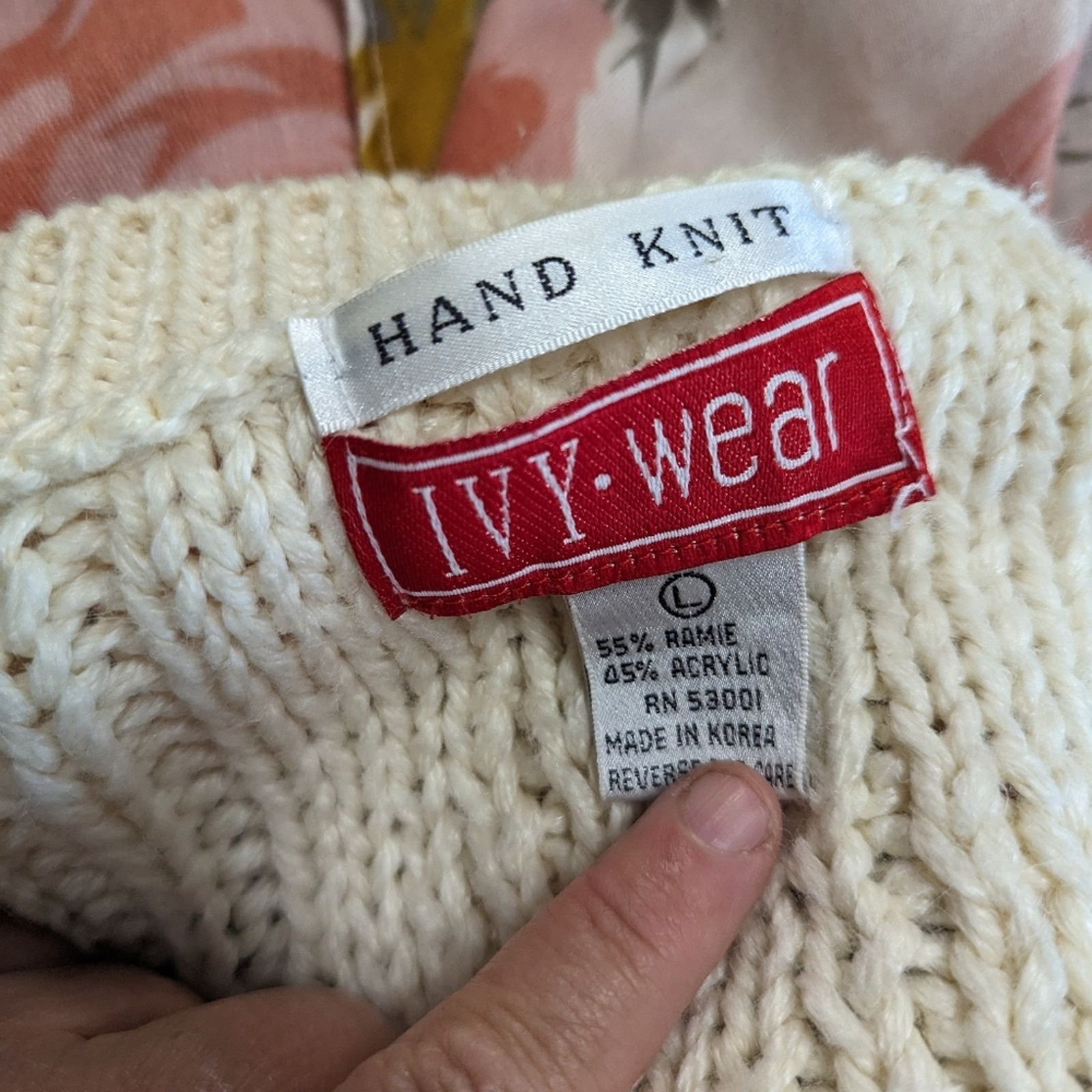 Vintage Vintage Ivy Wear Hand Knit Cottagecore Cardigan Sweater Size L / US 10 / IT 46 - 2 Thumbnail