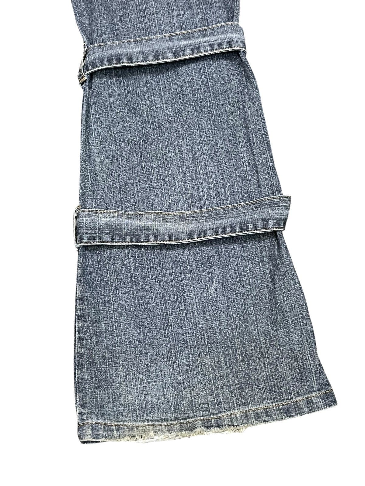 Fragment Design Vintage PLAYCHESS Japan Grunge Cross Bondage Flare Denim Size 29" - 8 Thumbnail
