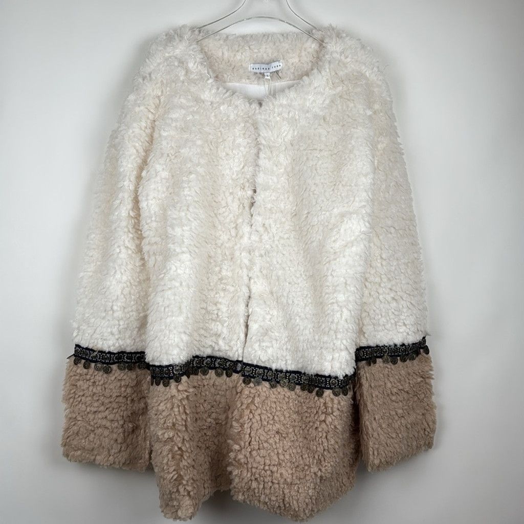 Other Endless Rose Boho Sherpa Teddy Cream Tan Jacket Large Size L / US 10 / IT 46 - 2 Thumbnail