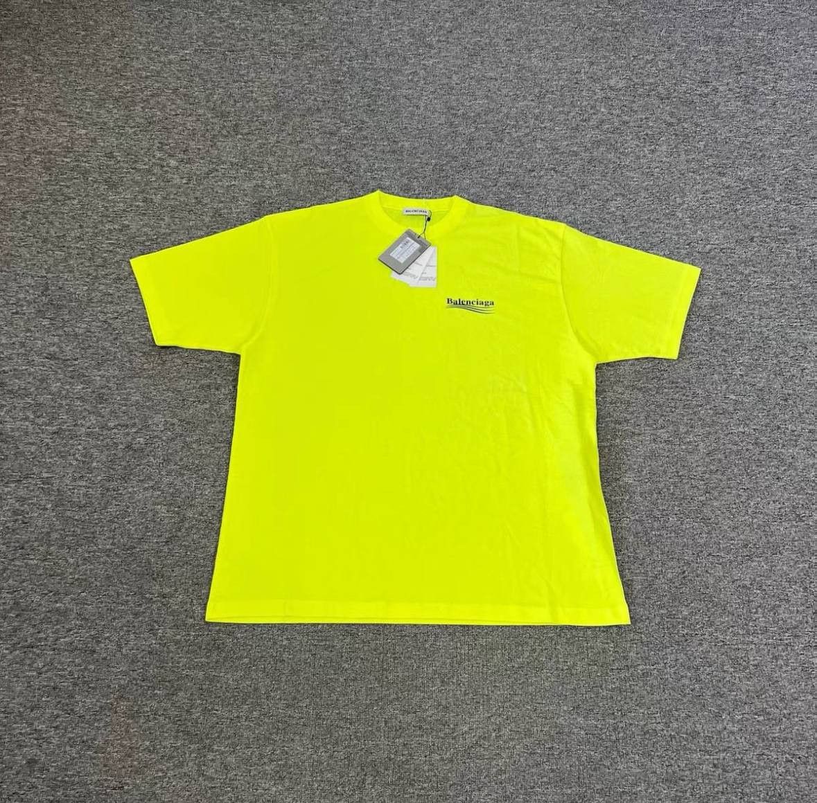 Balenciaga Neon Yellow Logo T-Shirt