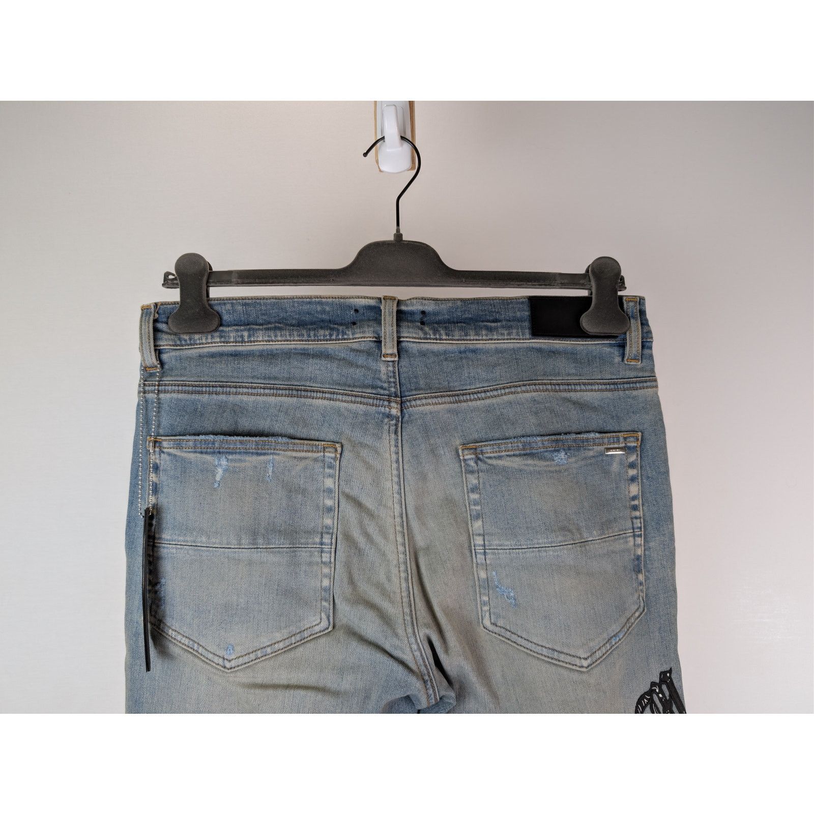 Amiri o1rshd1 Old English Logo Jean Denim Jeans Clay Indigo Size US 34 / EU 50 - 13 Thumbnail