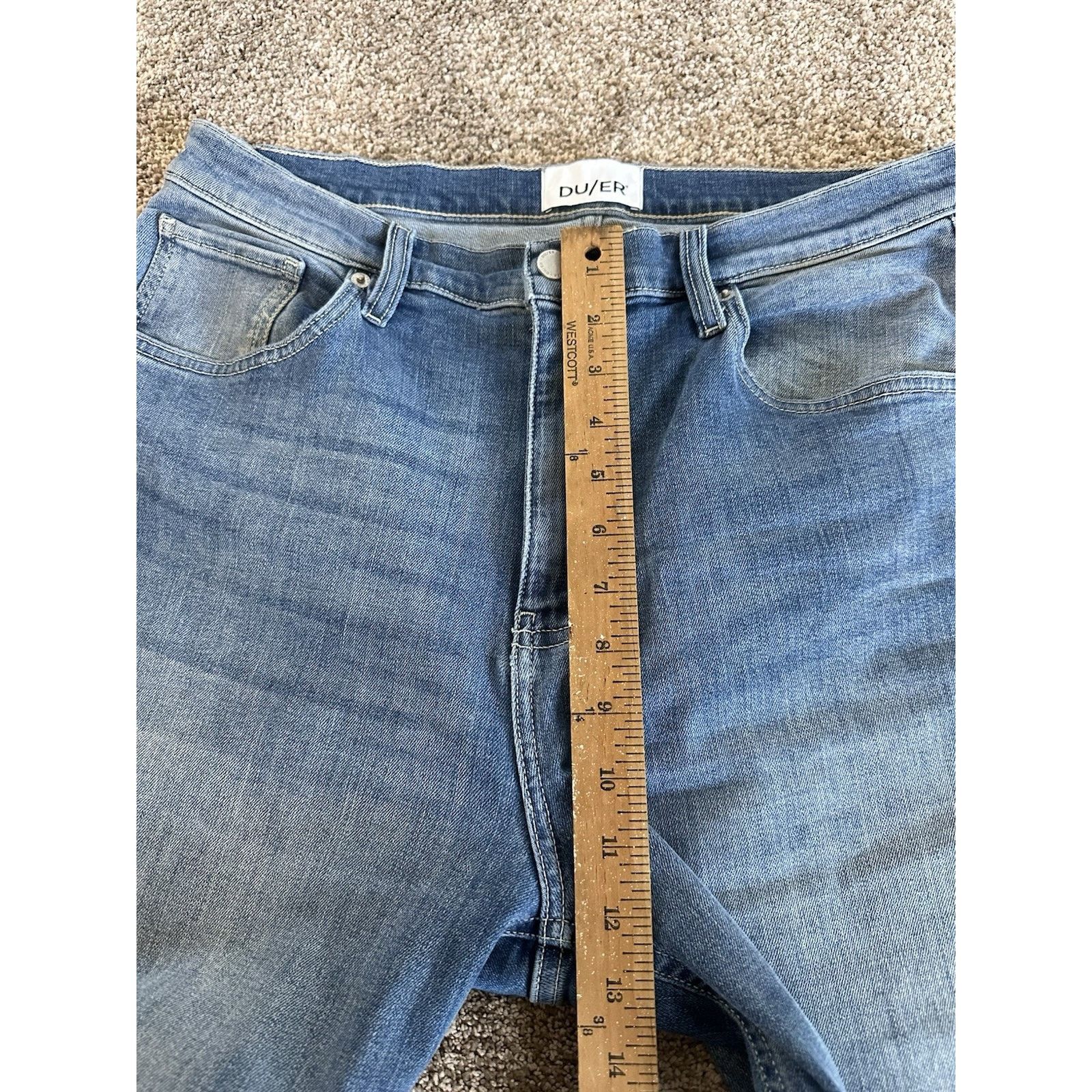 DUER DU/ER Jeans Mens 31x31 Blue Medium Wash Straight Size US 31 - 4 Thumbnail