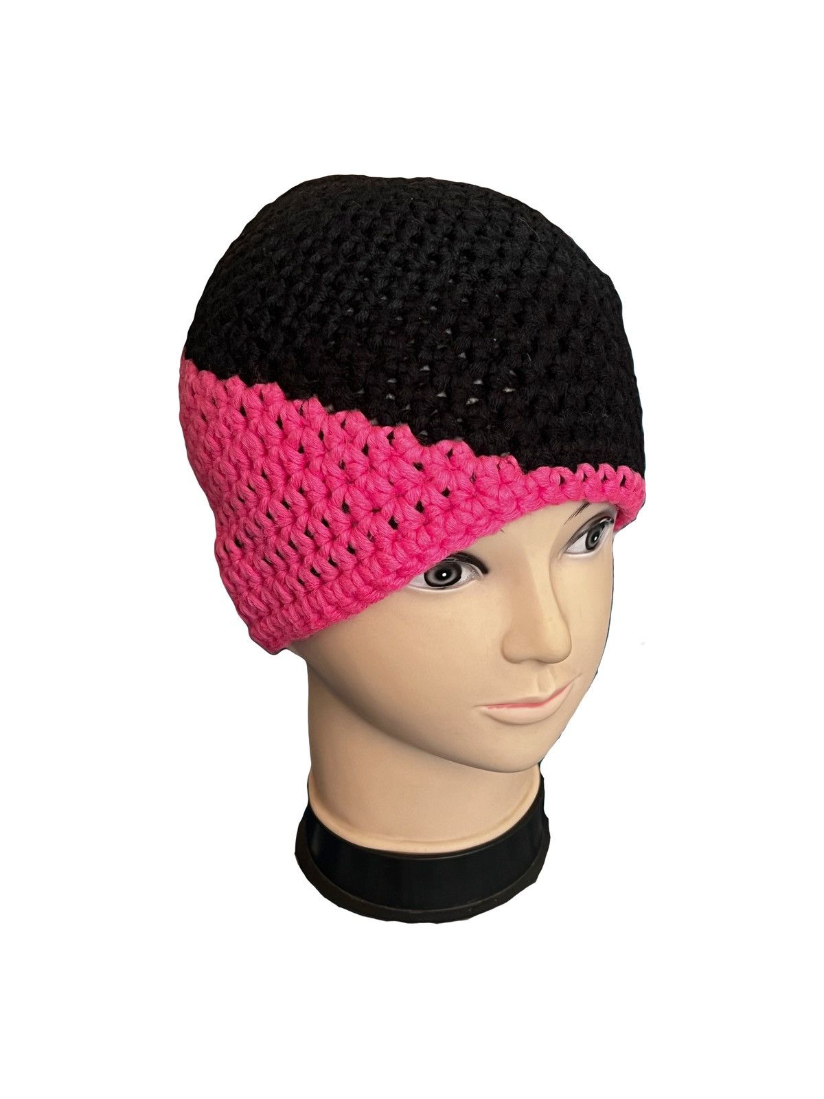 Vintage Vintage knitted Streetwear Anime Hat hand made Y2k pink Size ONE SIZE - 1 Thumbnail