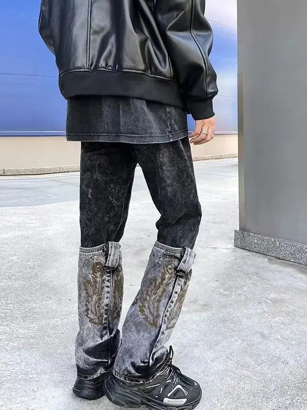 Japanese Brand Retro loose casual patchwork jeans Size US 32 / EU 48 - 3 Thumbnail