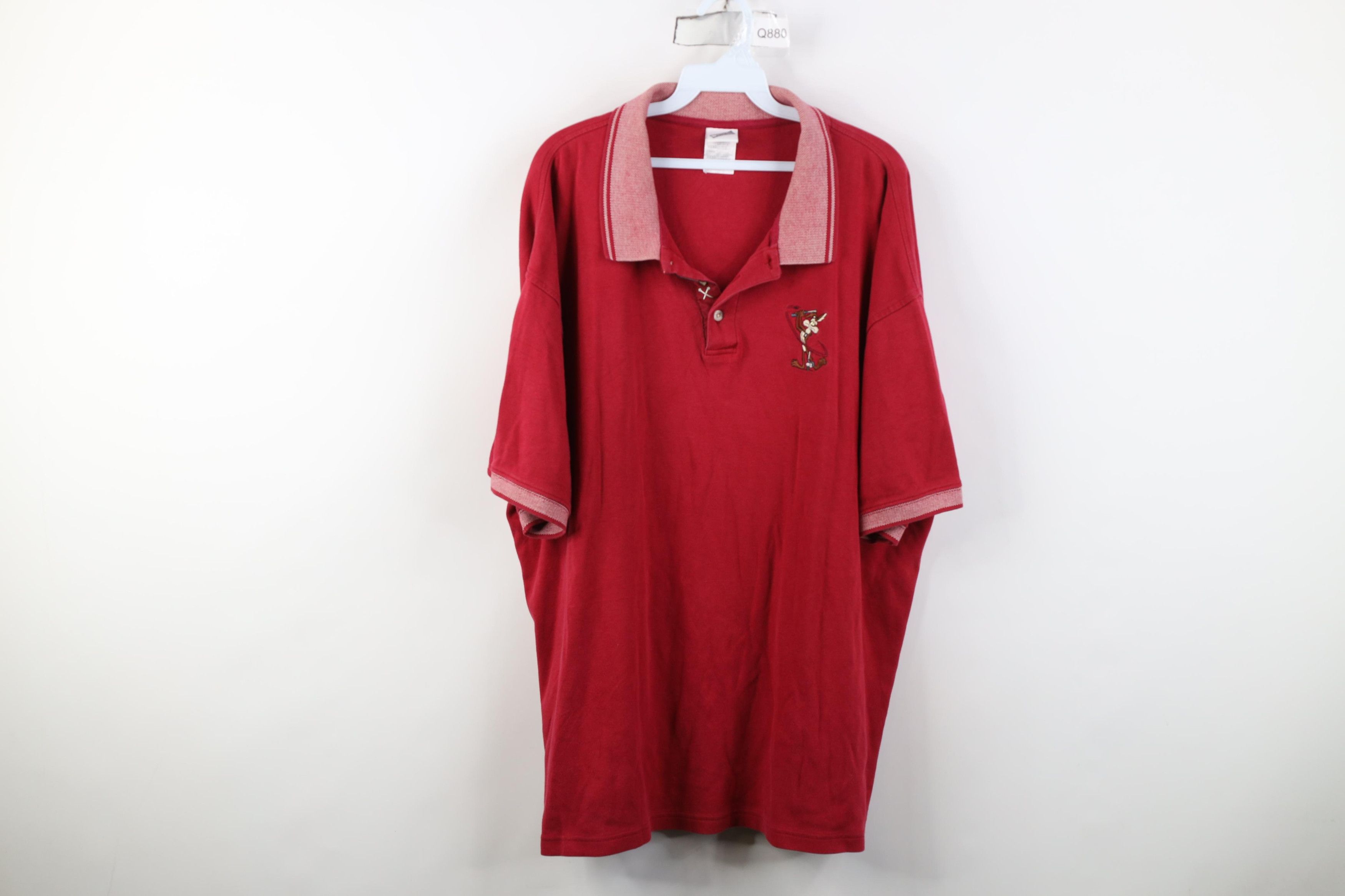 Vintage Vintage 90s Looney Tunes Wile E Coyote Golf Polo Shirt Red Size US XXL / EU 58 / 5 - 1 Thumbnail