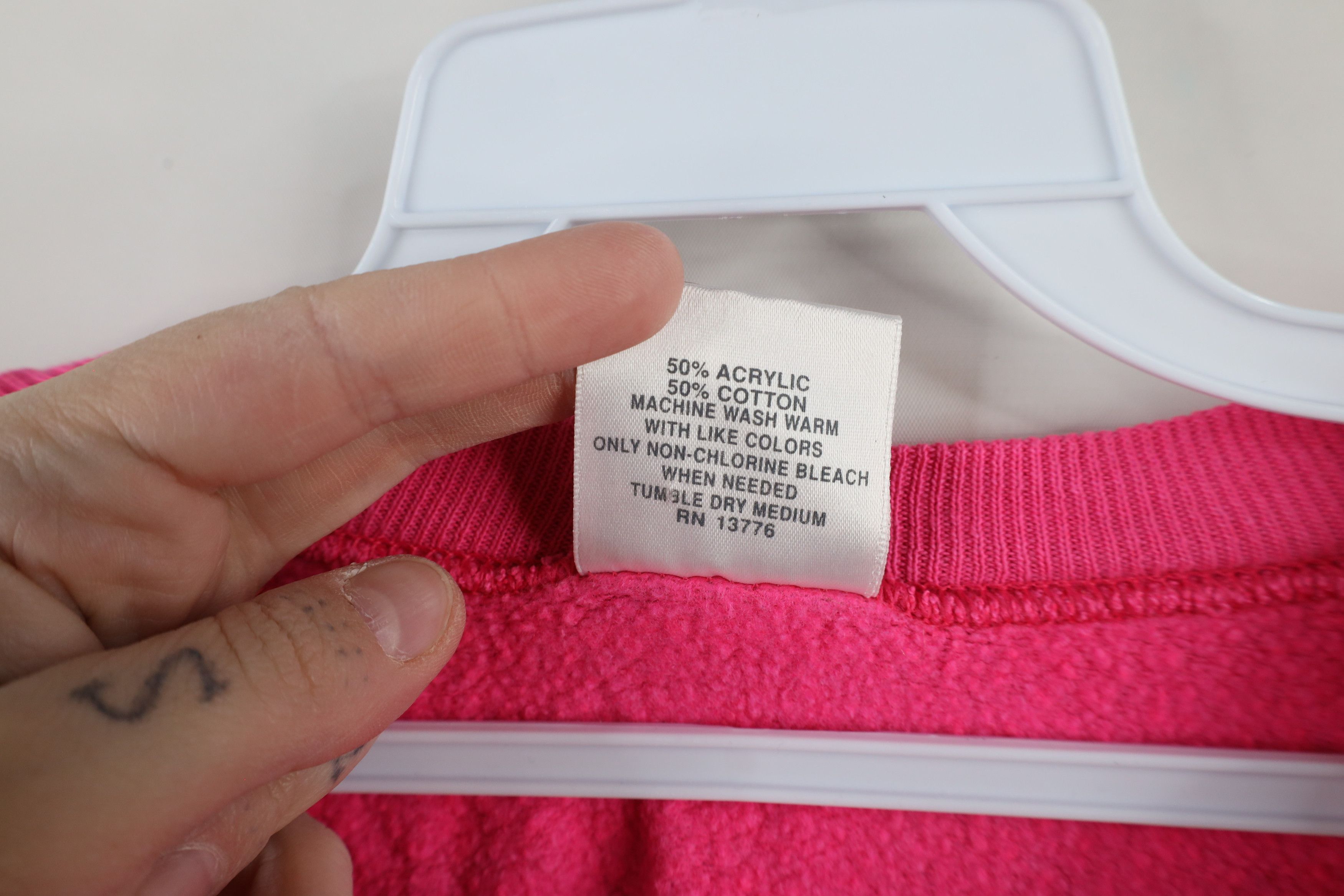 Vintage Vintage 80s 90s Streetwear Crewneck Sweatshirt Pink USA Size XL / US 12-14 / IT 48-50 - 5 Thumbnail