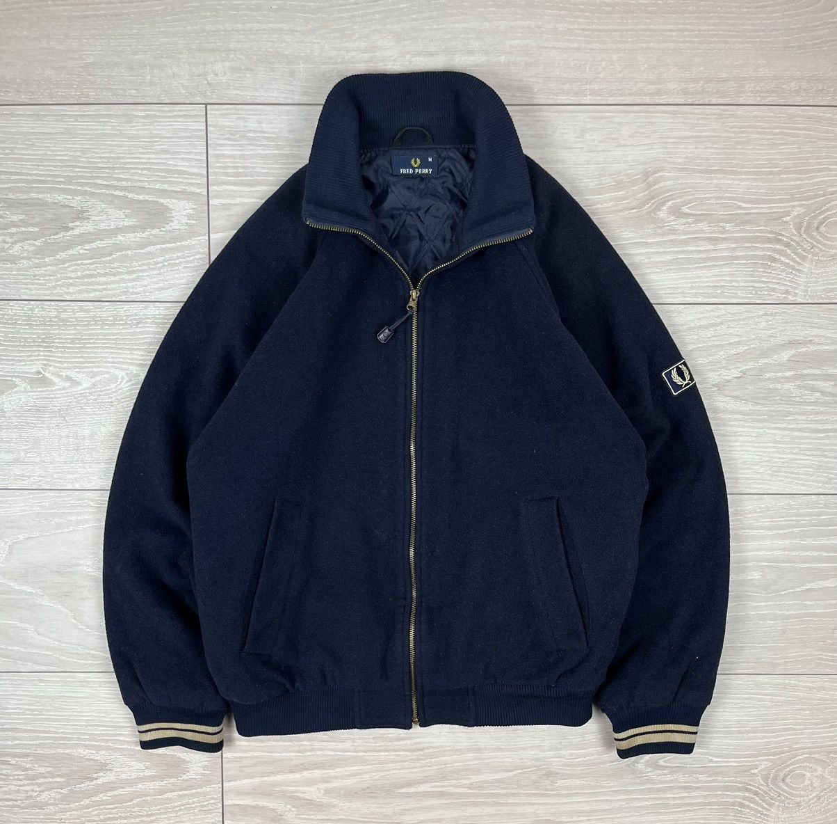Fred Perry Fred Perry Vintage 90s Old School Wool Bomber Jacket Size US M / EU 48-50 / 2 - 1 Thumbnail