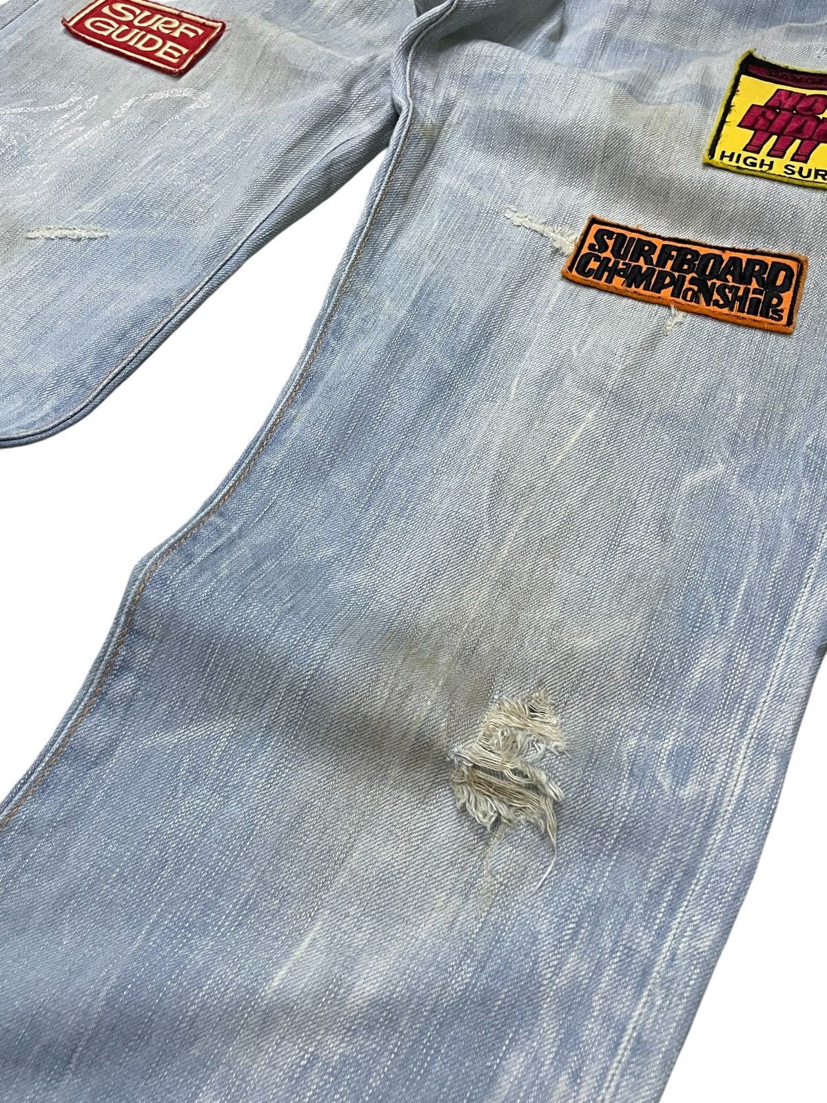 Edwin × Hysteric Glamour × Le Grande Bleu (L.G.B.) Edwin 503 Blue Trip Surf Edition Patched Flared Jeans Size US 30 / EU 46 - 7 Thumbnail