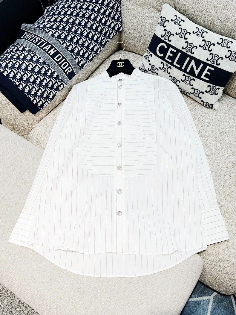 Chanel Chanel White colored striped long-sleeved shirt Size XS / US 0-2 / IT 36-38 - 1 Thumbnail