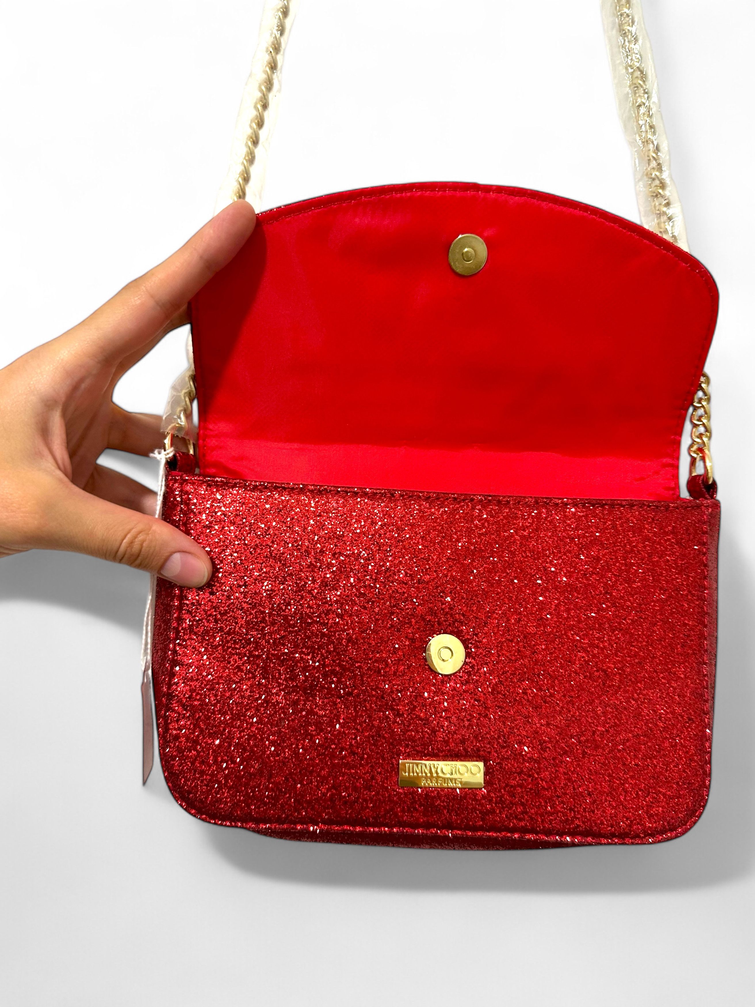 Jimmy Choo Jimmy Choo Glitter Red Clutch Bag Size ONE SIZE - 7 Thumbnail