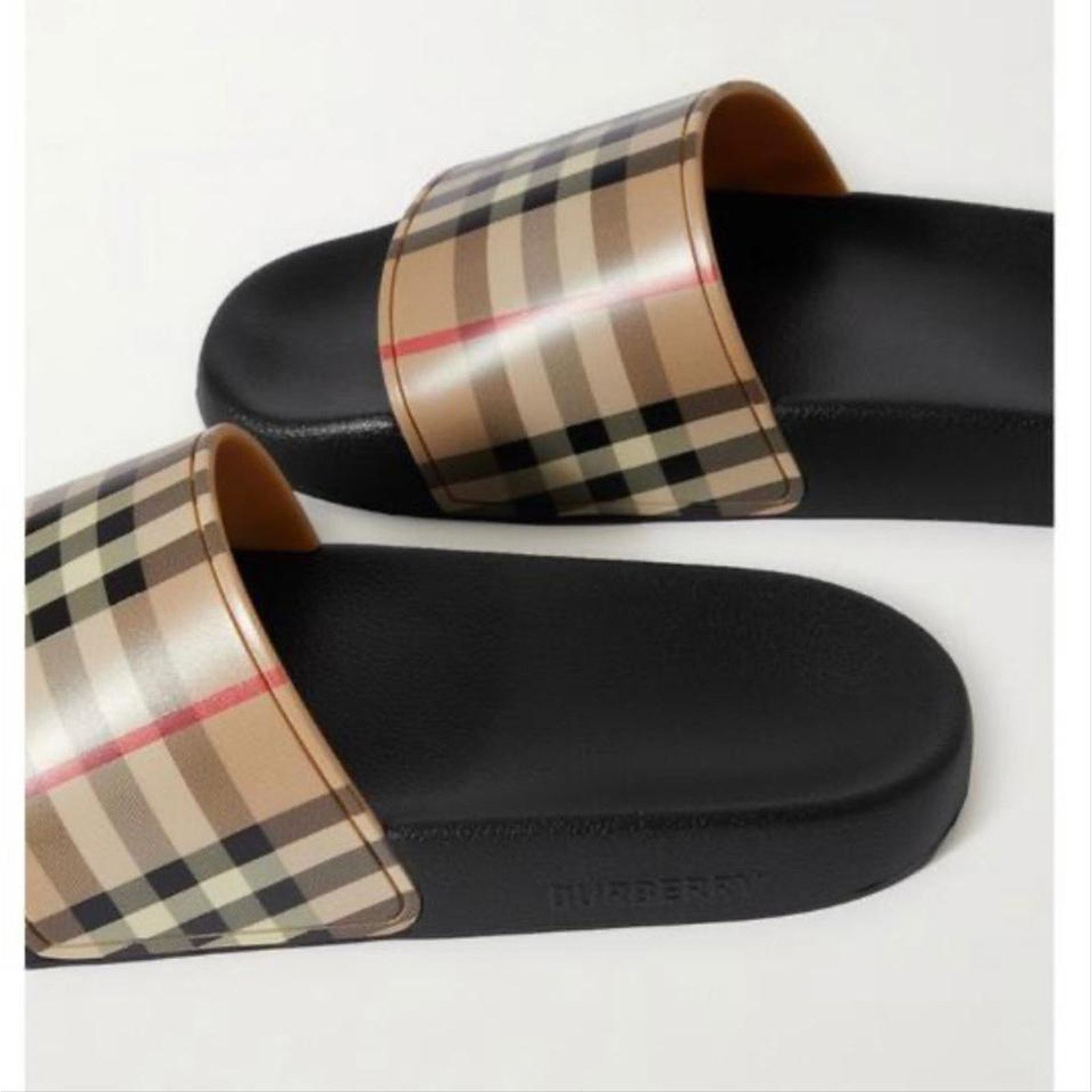 Burberry Check rubber slides sandals Size US 9 / IT 39 - 4 Thumbnail