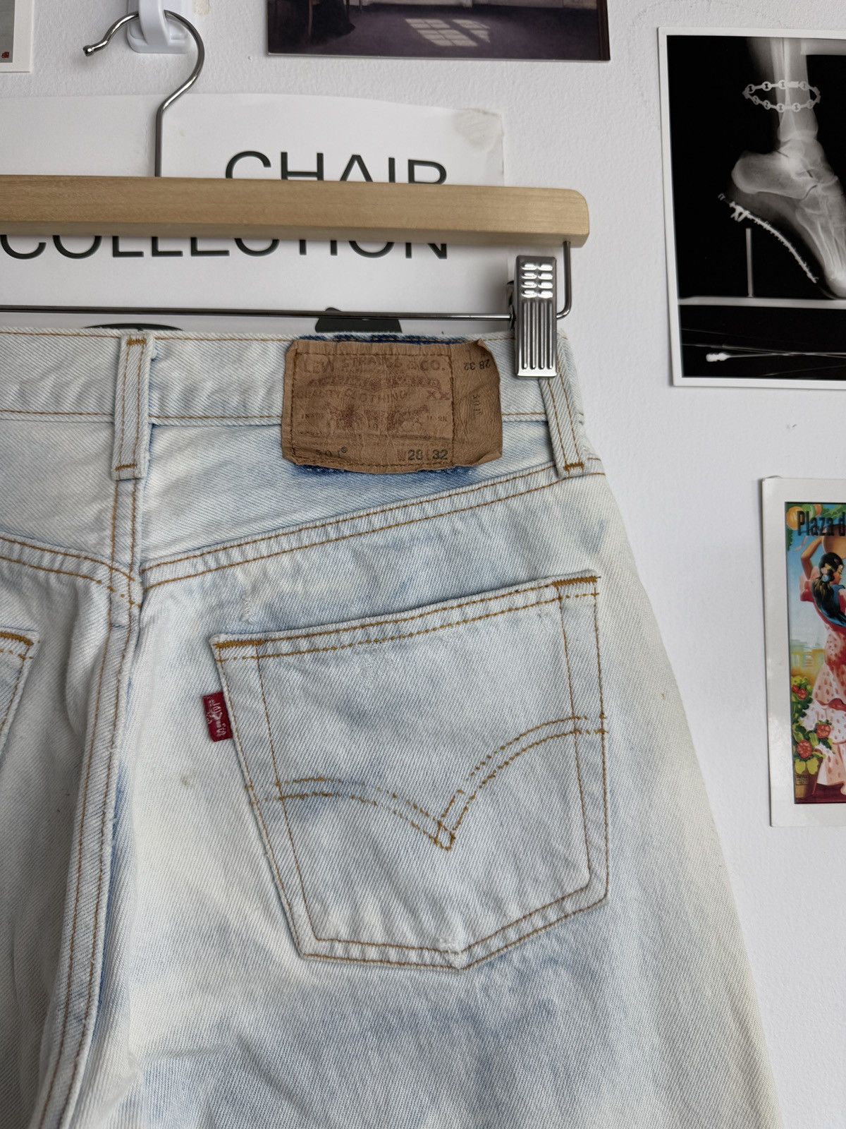 Levi's × Levi's Vintage Clothing Levi’s 501 babyblue white denim pants 28x32 skate streetwear Size US 28 / EU 44 - 4 Thumbnail