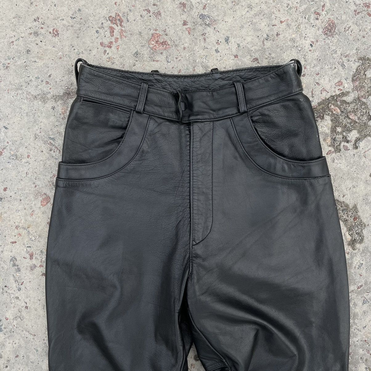 Vintage Vintage Moto Pants 38 Real Leather Y2K 90s USA Style Size 26" / US 2 / IT 38 - 4 Thumbnail